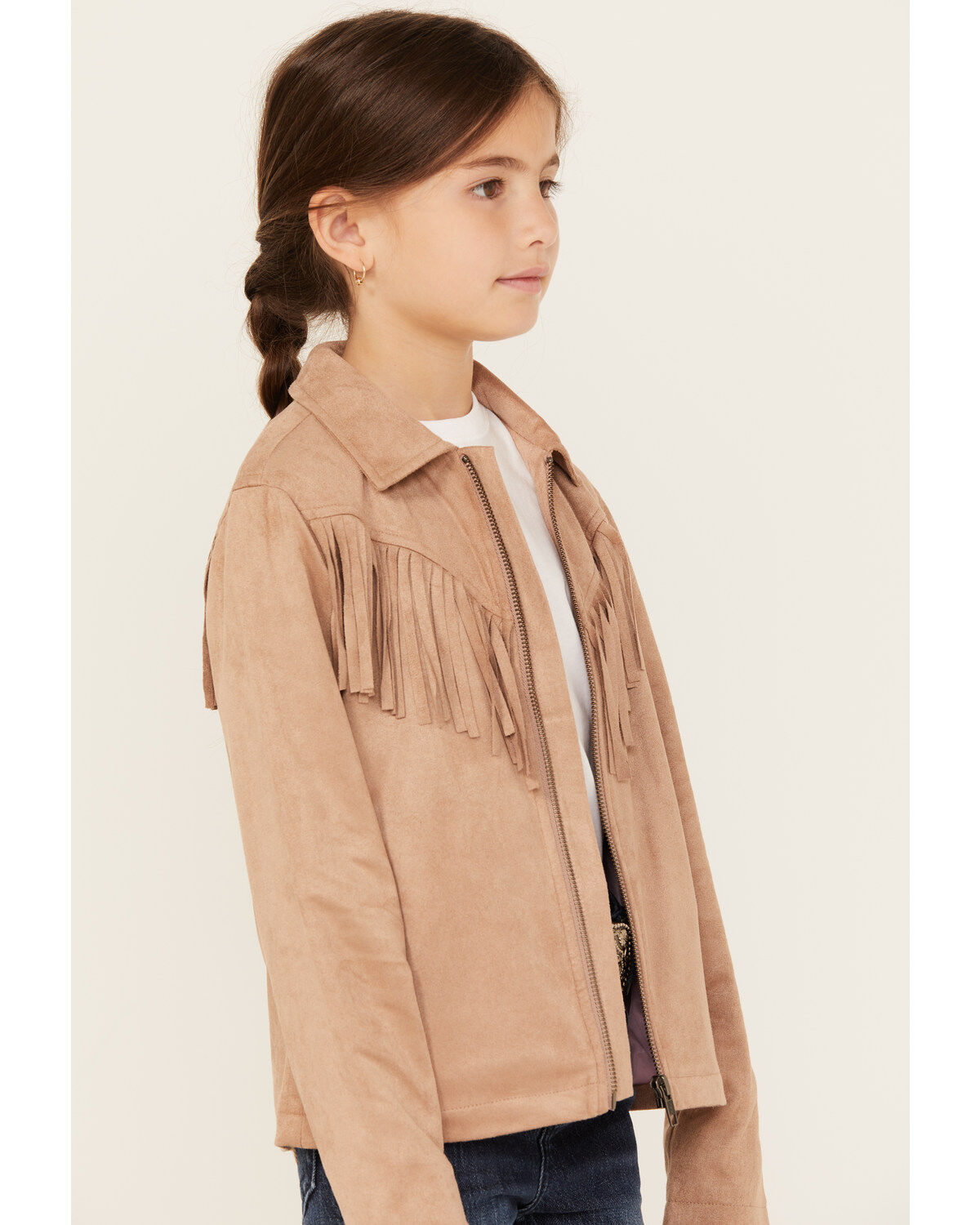 Shyanne Girls' Faux Suede Fringe Jacket
