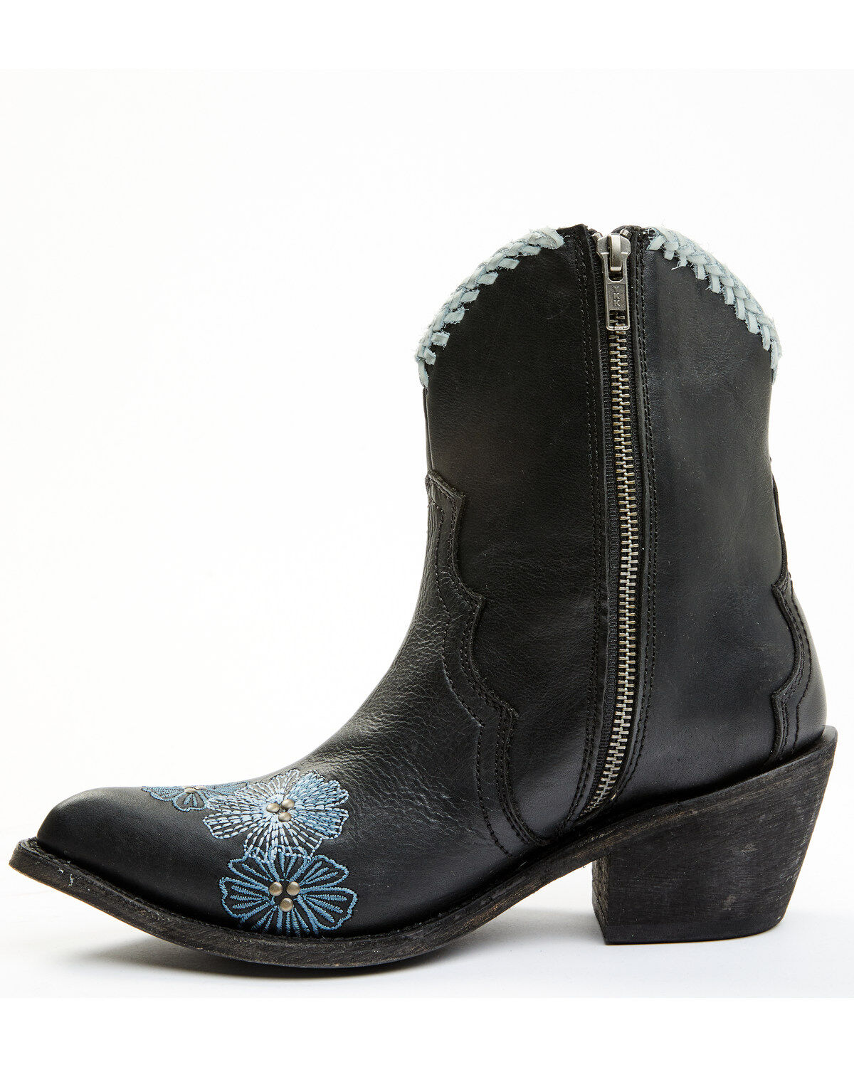 Carborca Silver by Liberty Black Women's Loren Tonal Floral Embroidered Western Fashion Booties - Snip Toe