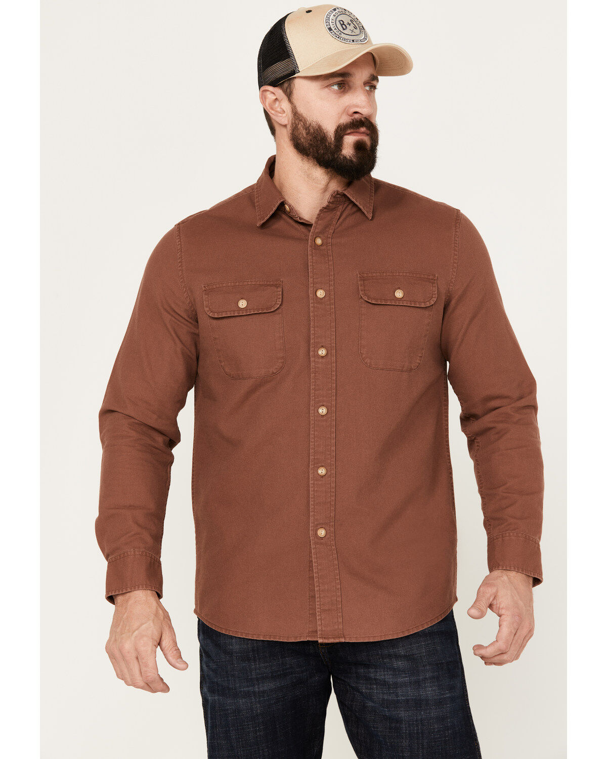 Pendleton Men's Beach Shack Solid Long Sleeve Button-Down Western Shirt