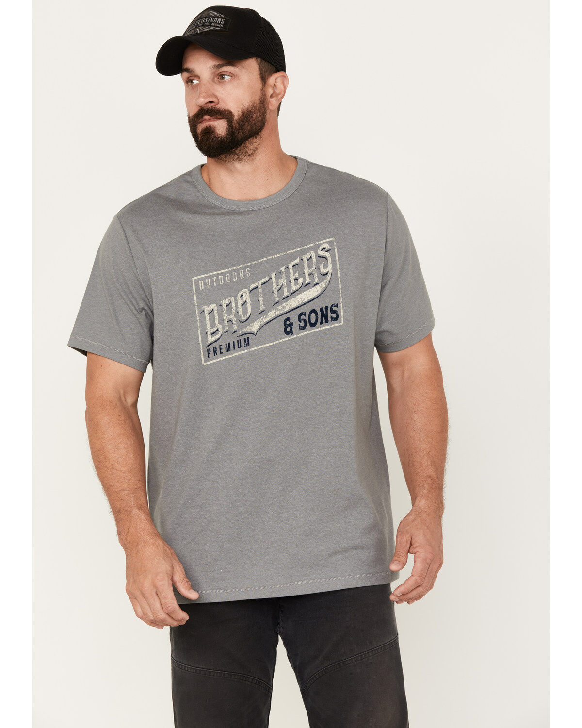 Brothers and Sons Men's Outdoors Logo Short Sleeve Graphic T-Shirt