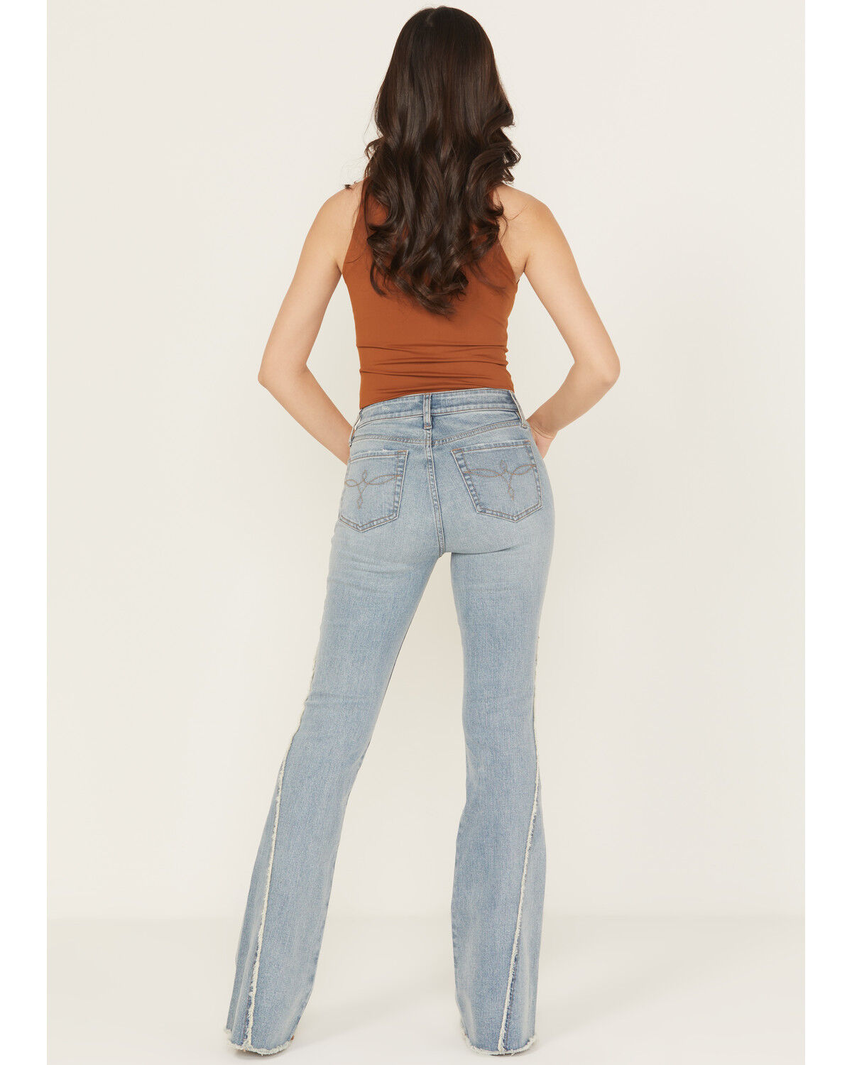 Shyanne Women's Rhone Medium Wash High Rise Flare Comfort Stretch Denim Jeans