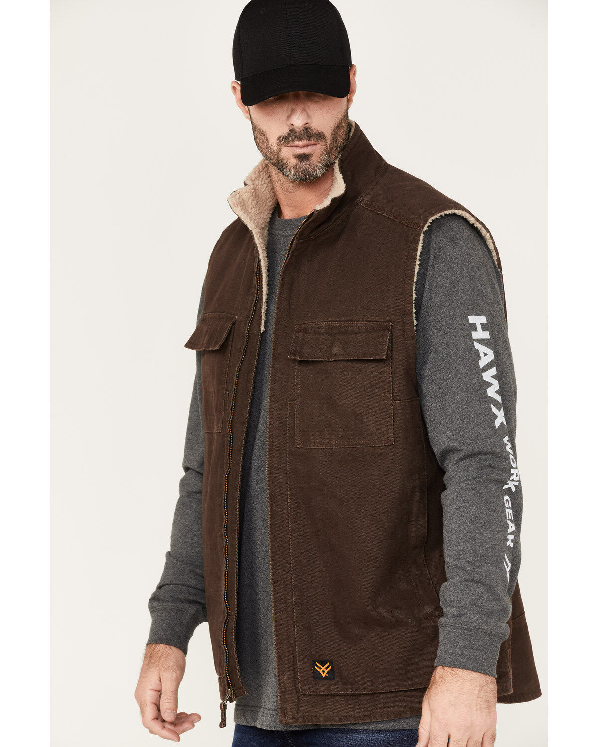 Hawx Men's Weathered Sherpa Lined Work Vest - Big & Tall