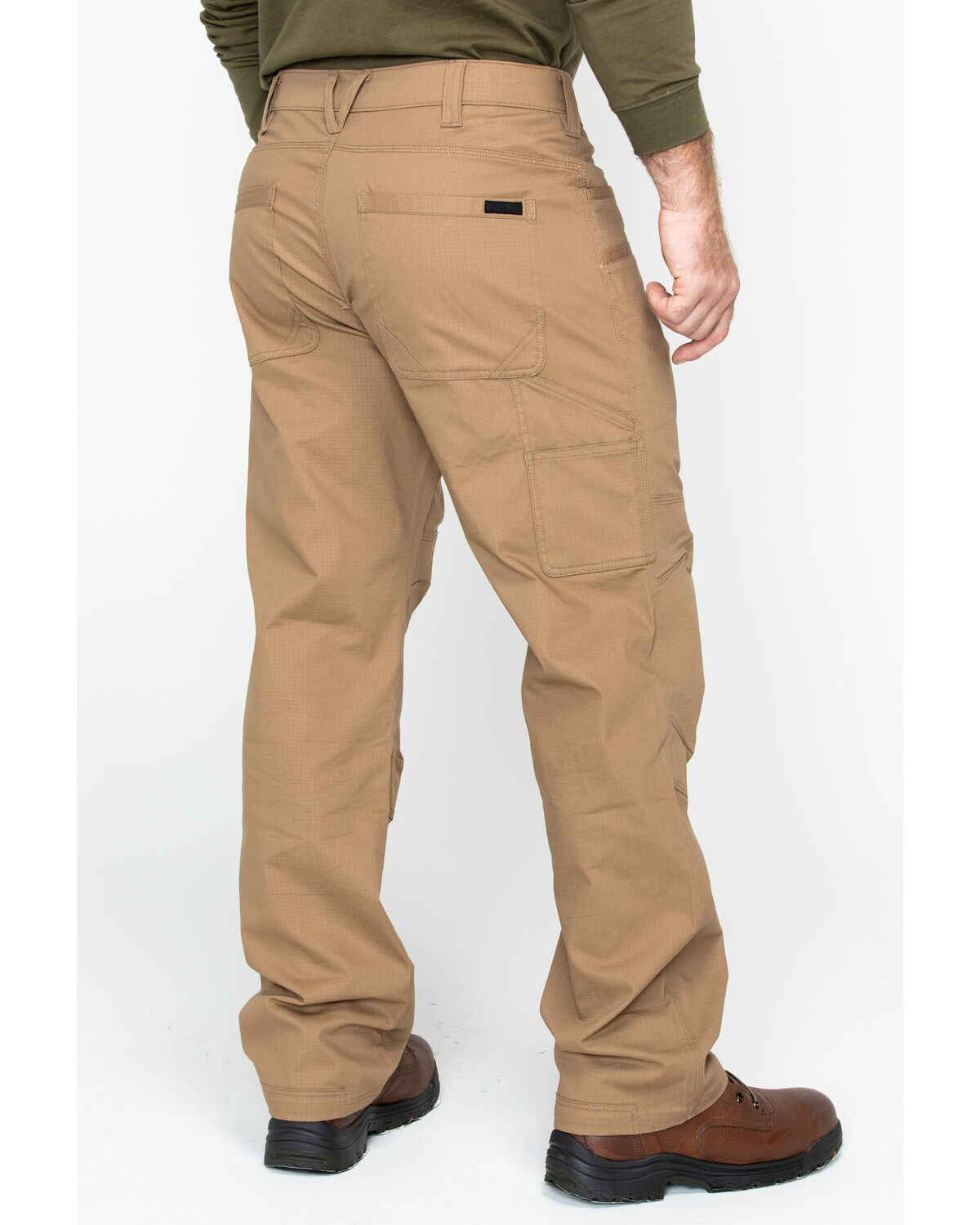 Hawx Men's Brown Stretch Ripstop Utility Work Pants - Big