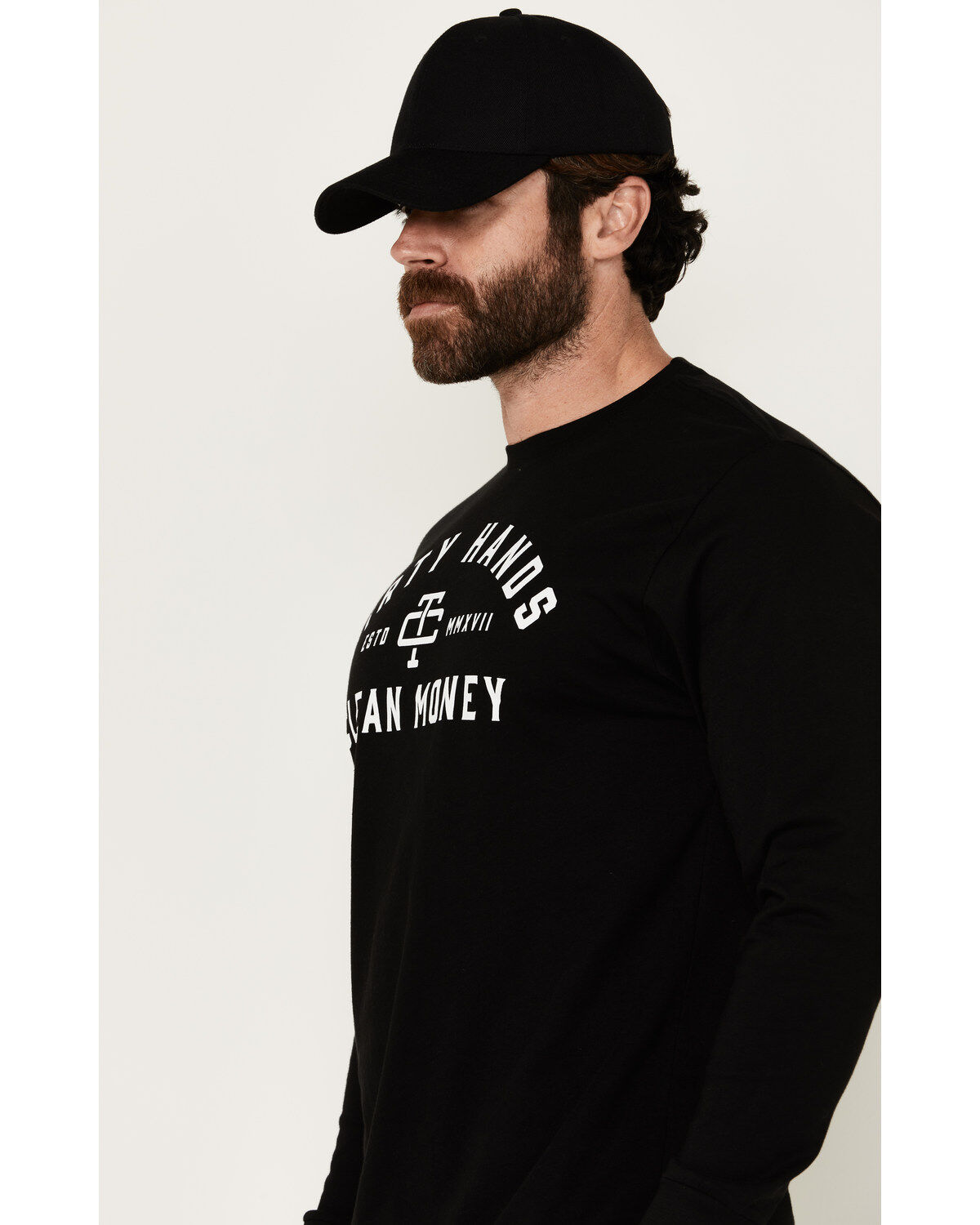Troll Co Men's Dirty Hands Clean Money Long Sleeve Graphic T-Shirt