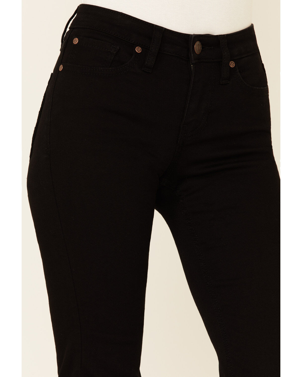 Shyanne Women's Seamed Pockets Mid Rise Bootcut Jeans