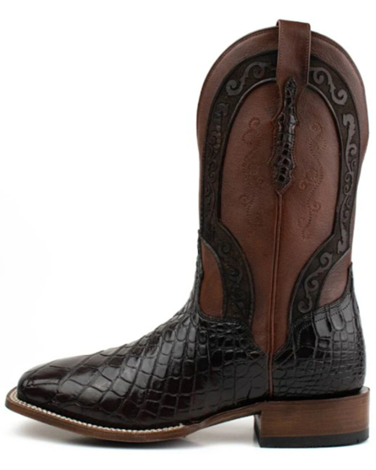 El Dorado Men's American Alligator Exotic Western Boots - Broad Square Toe