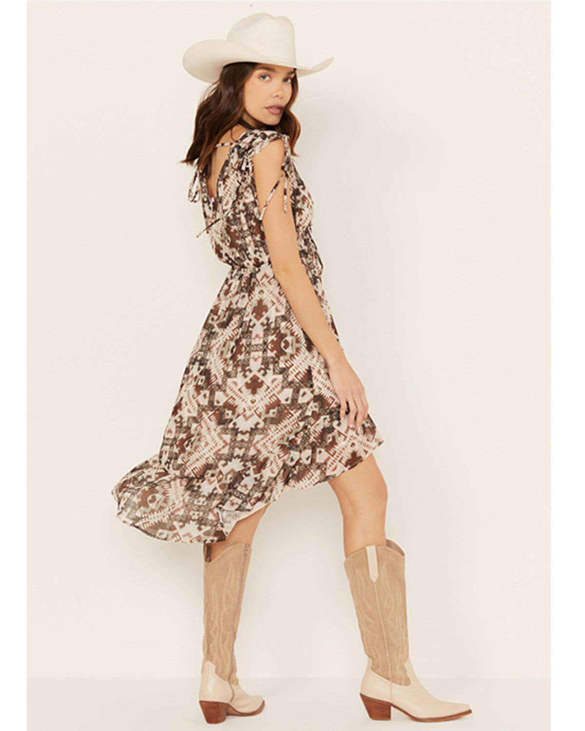 Shyanne Women's Printed Chiffon High-Low Dress