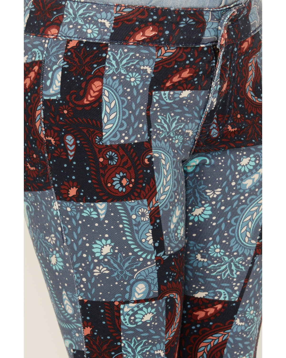 Rock & Roll Denim Girls' Patchwork Print Flare Jeans