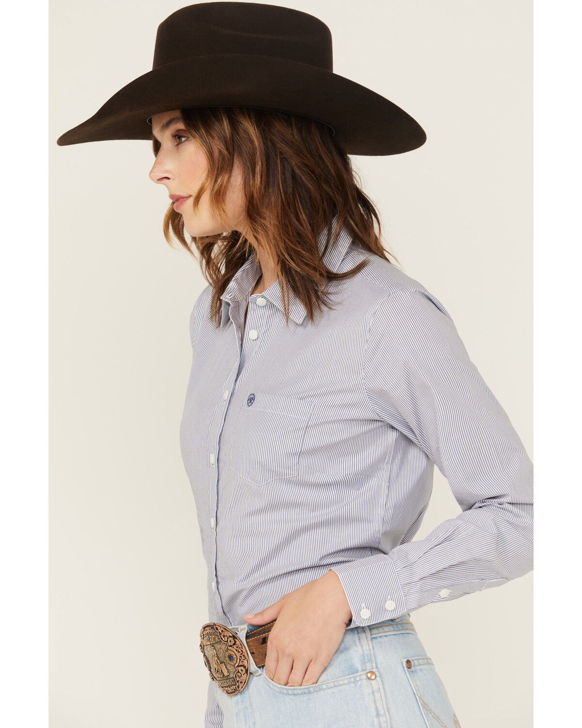 Ariat Women's Kirby Striped Print Long Sleeve Button-Down Stretch Western Shirt