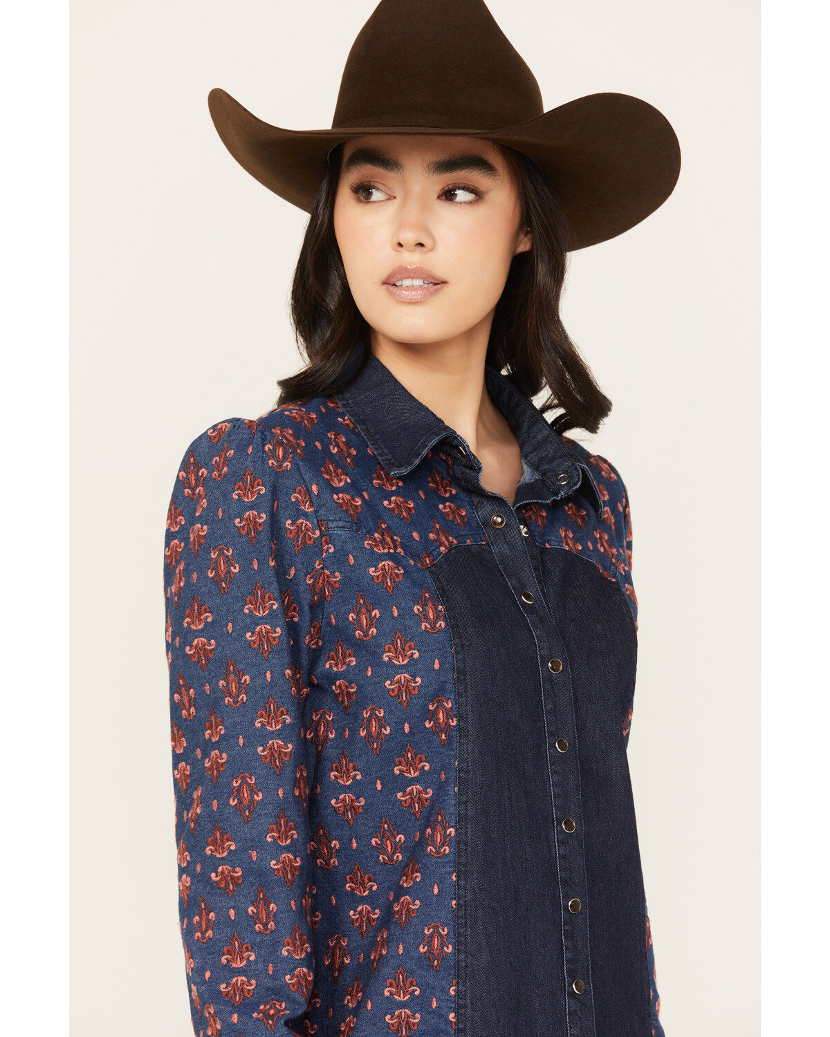 Maggie Sweet Women's Cora Color Block Shirt Mini Dress