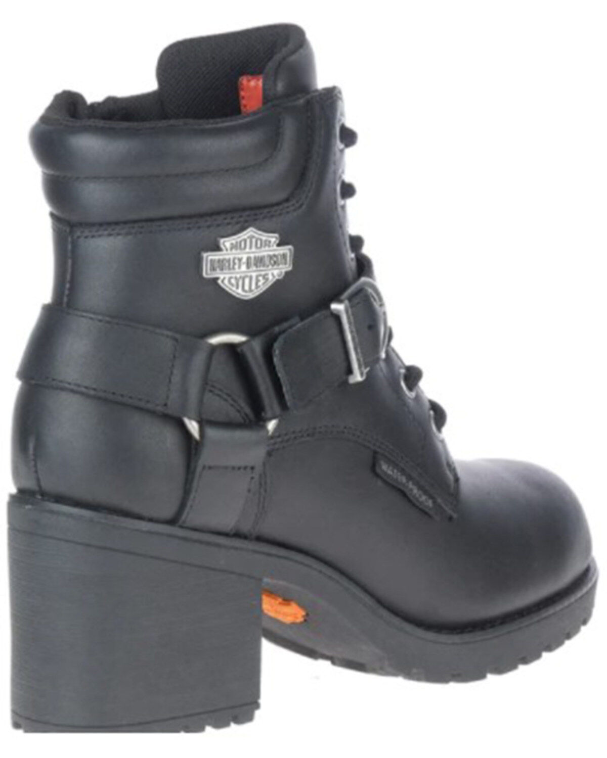 Harley Davidson Women's Howell Harness Lace-Up Waterproof Leather Moto Boots - Round Toe