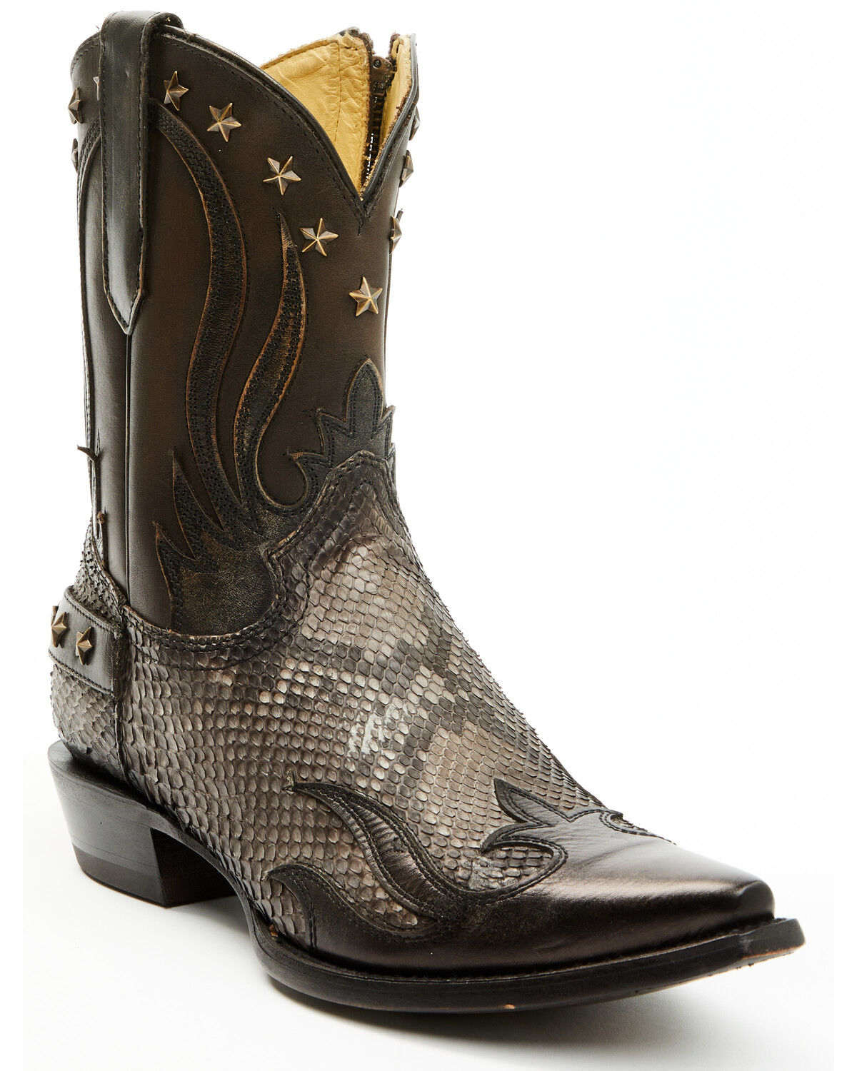 Corral Men's Exotic Python Overlay Short Western Boots - Snip Toe