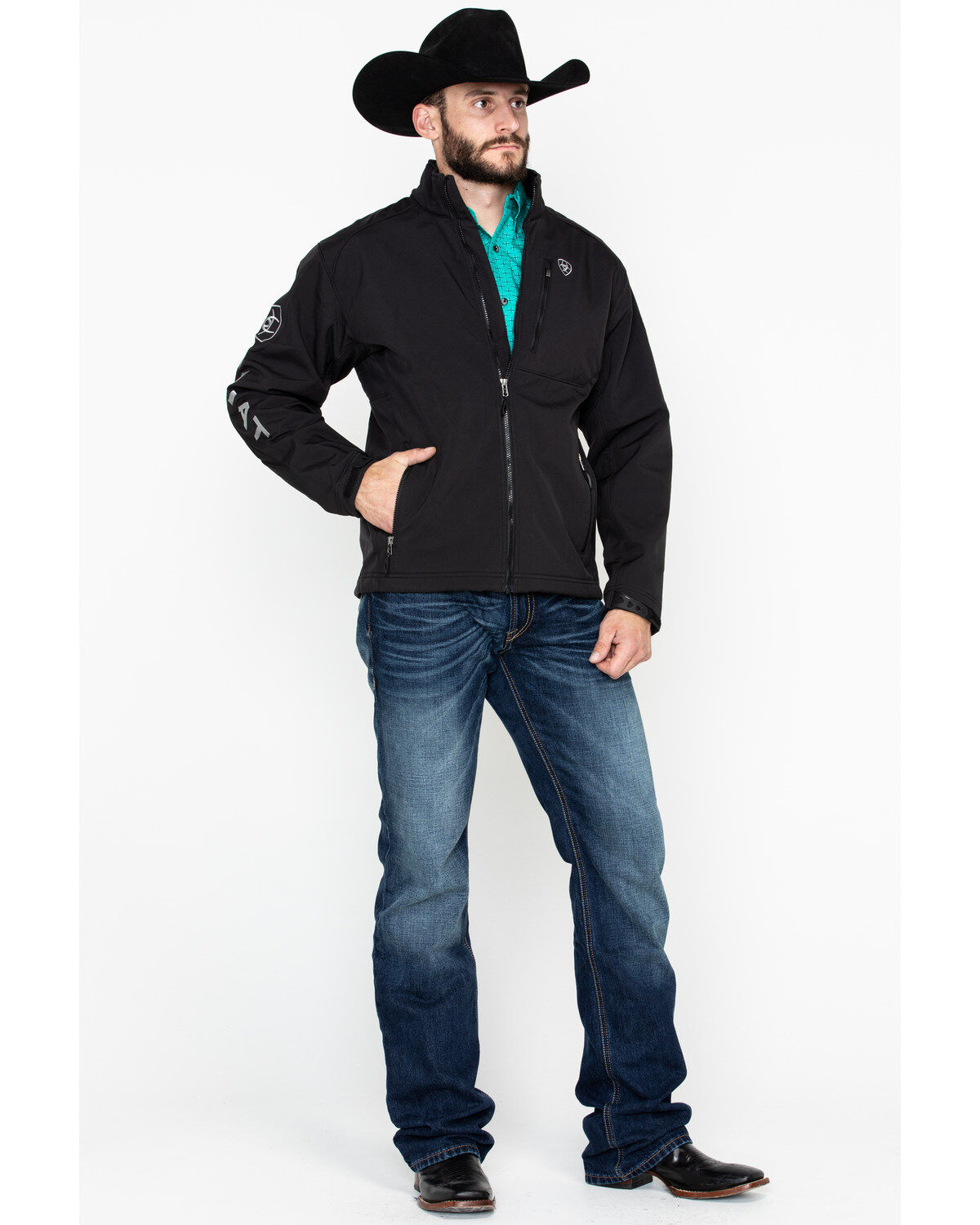 Ariat Men's Black Logo 2.0 Softshell Jacket - Tall