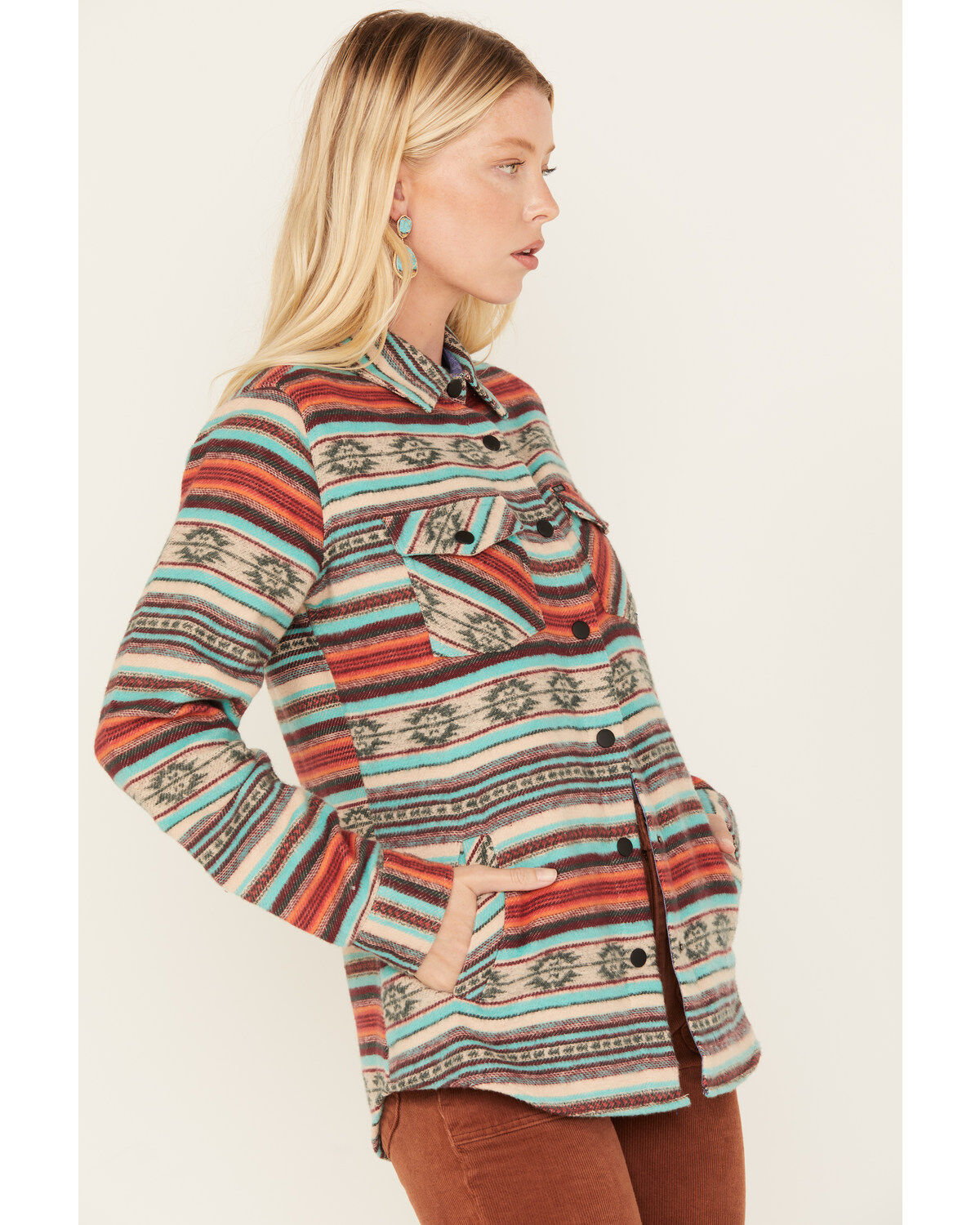 Panhandle Women's Southwestern Stripe Print Shacket