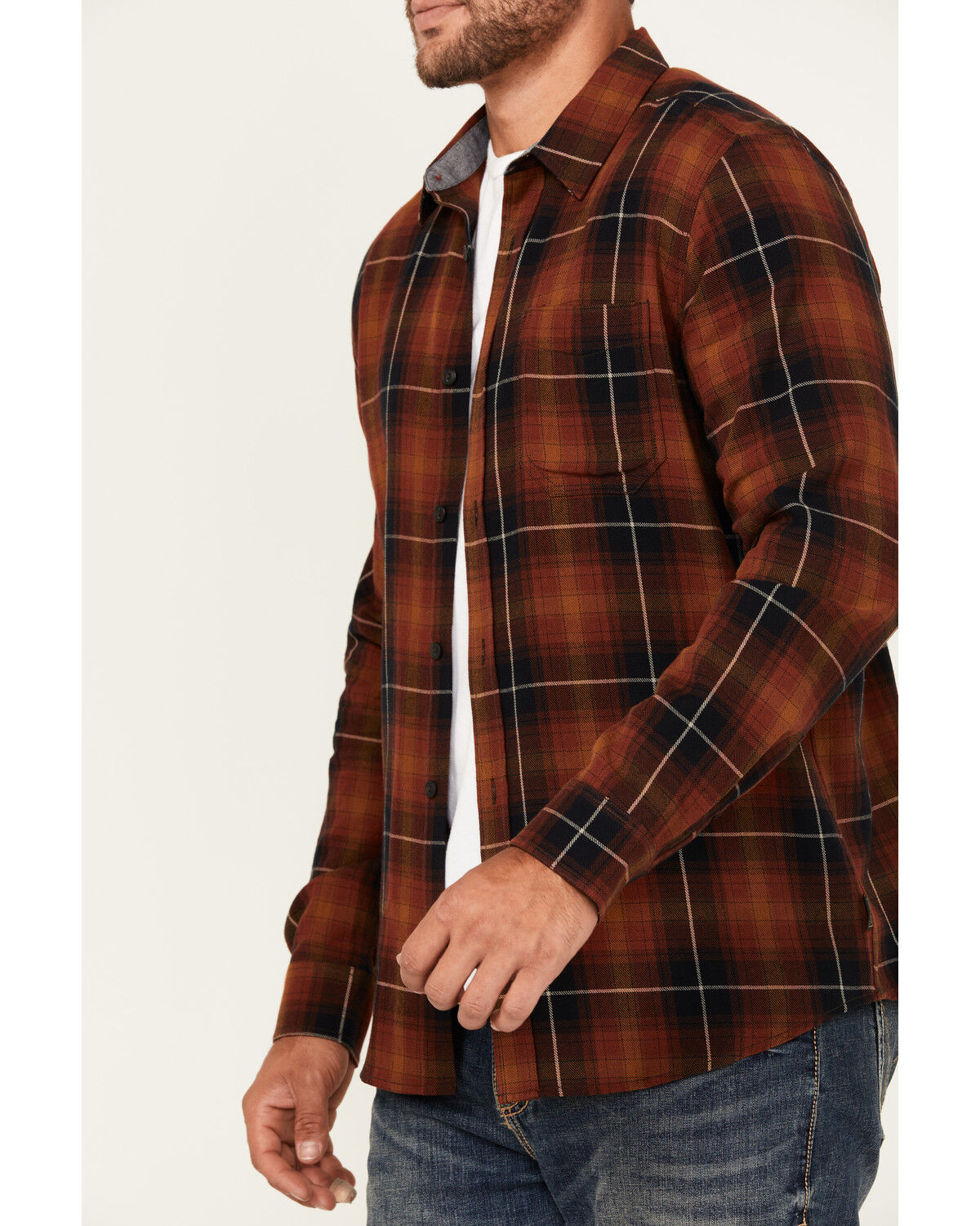 Brothers and Sons Men's Bask Plaid Print Long Sleeve Button-Down Western Shirt