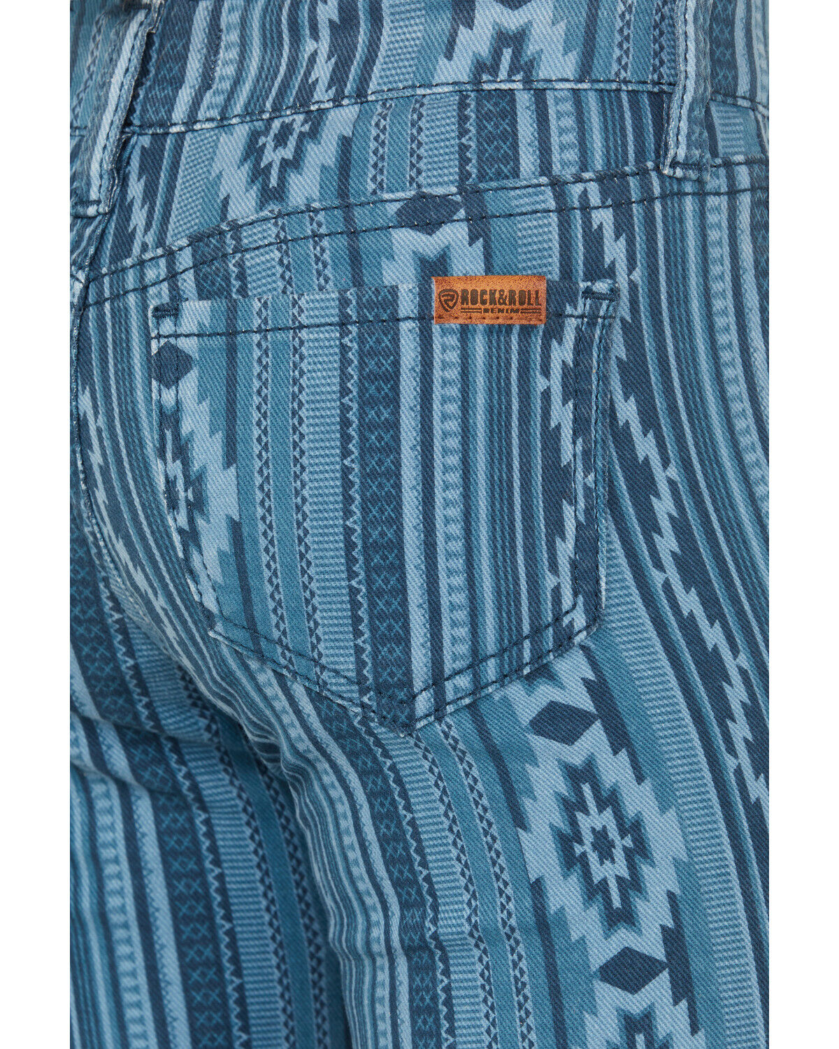 Rock & Roll Denim Girls' Southwestern Striped Flare Stretch Denim Jeans