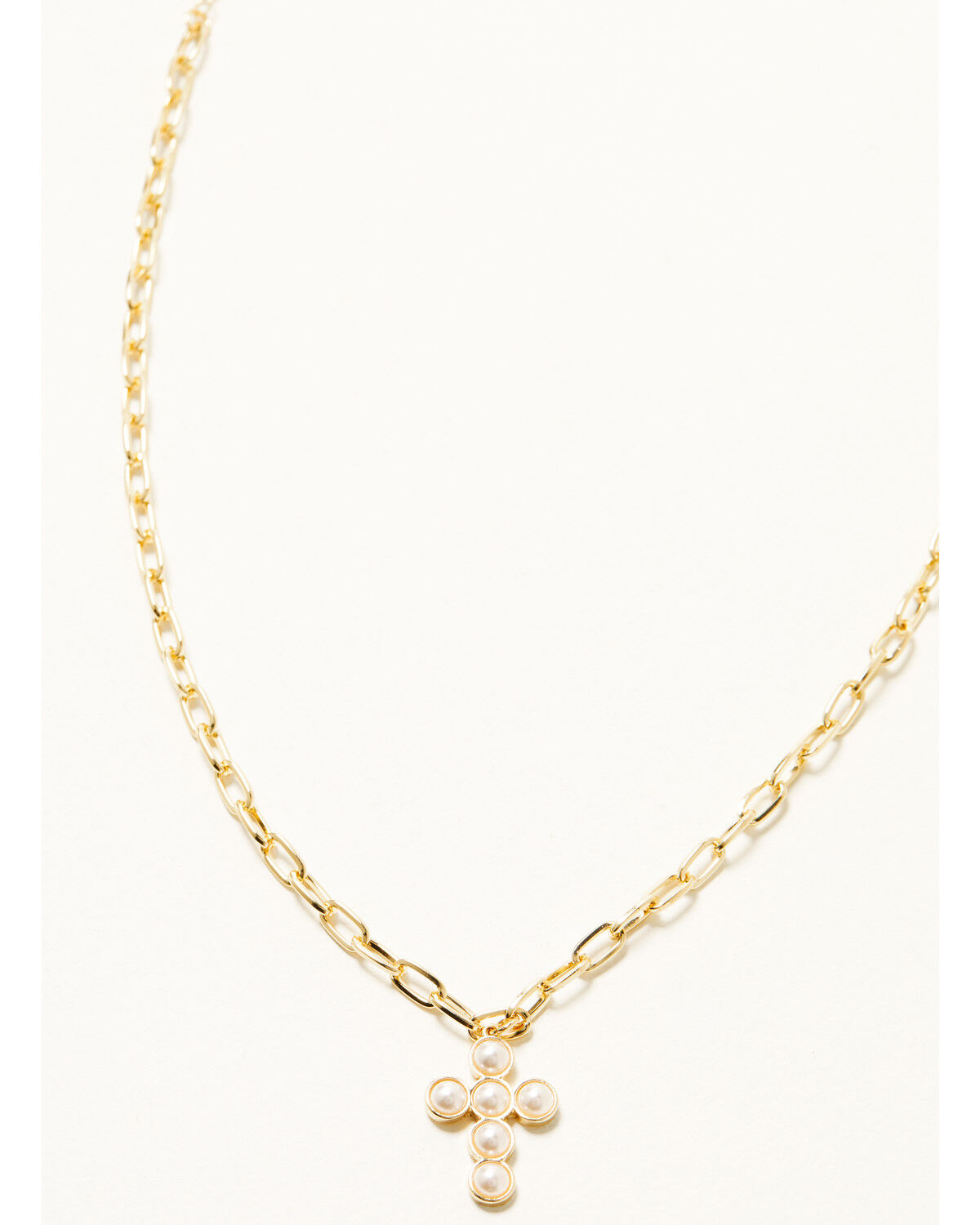 Shyanne Women's 14K Gold Plated Pearl Cross Pendant Necklace