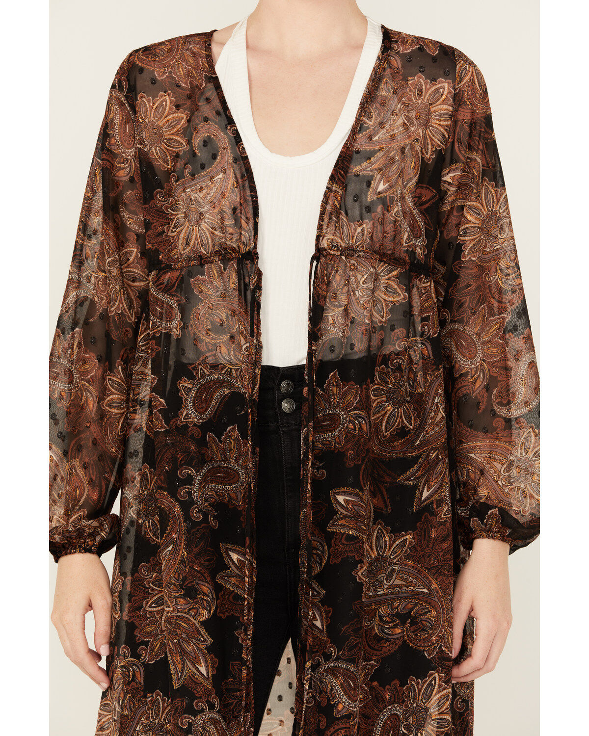 Wild Moss Women's Boot Barn Exclusive Printed Tiered Long Sleeve Kimono