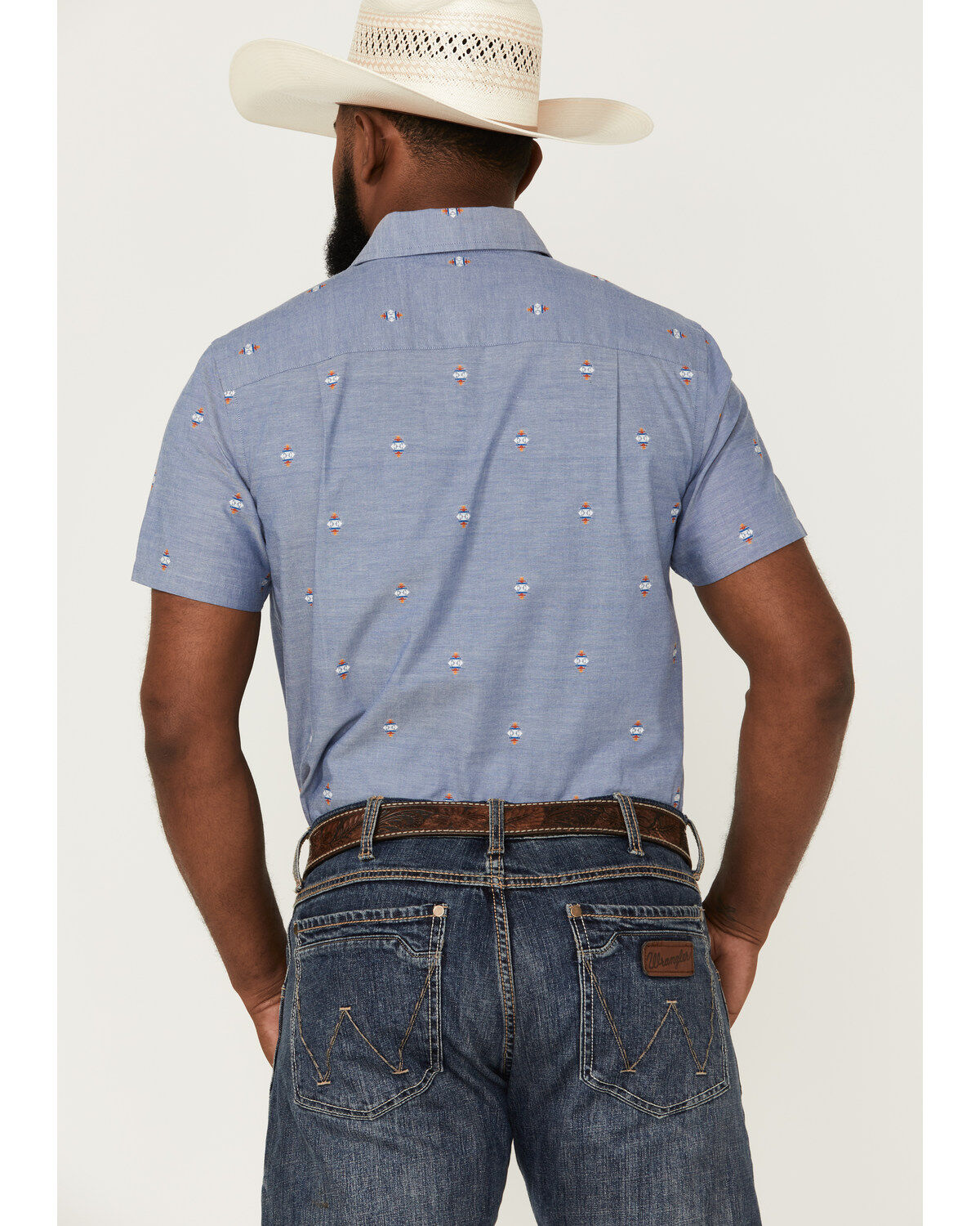 Pendleton Men's Carson Chambray Dobby Short Sleeve Button Down Western Shirt