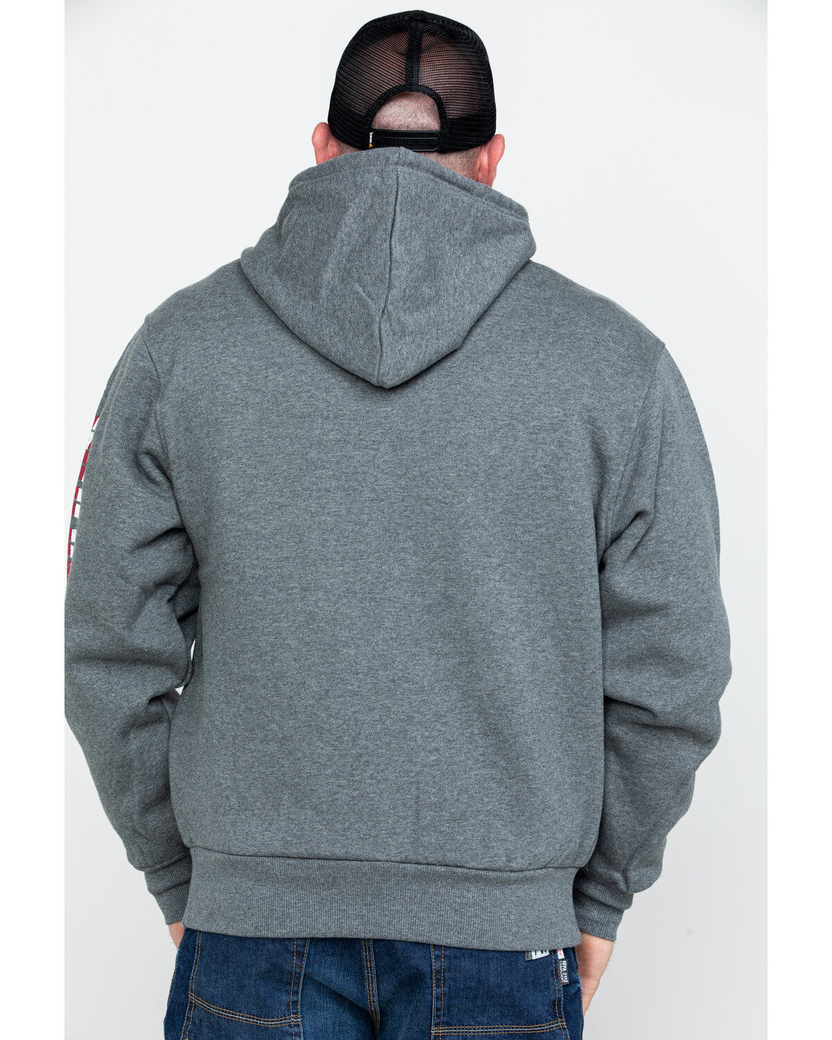 Wolverine Men's FR Logo Sleeve Zip-Up Work Hoodie