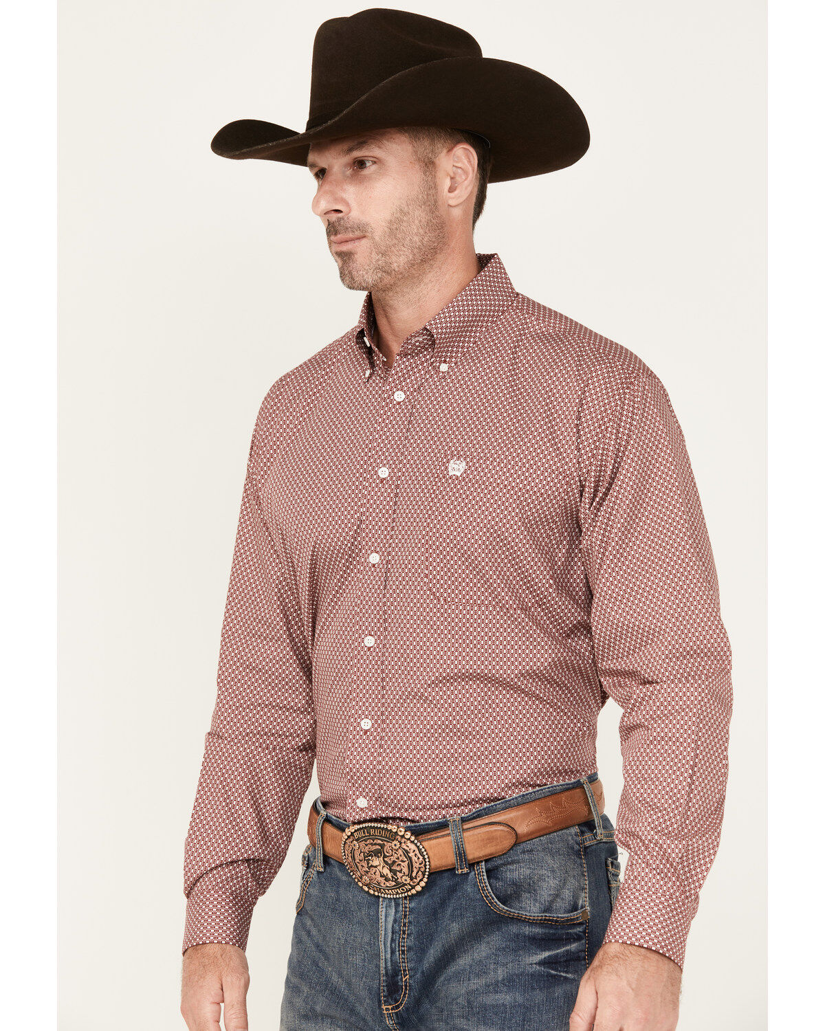Cinch Men's Geo Print Long Sleeve Button-Down Western Shirt