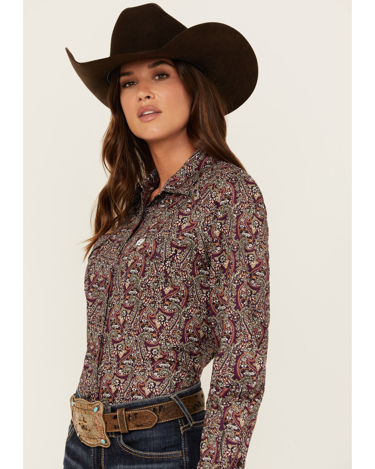 Cinch Women's Printed Long Sleeve Snap Western Shirt
