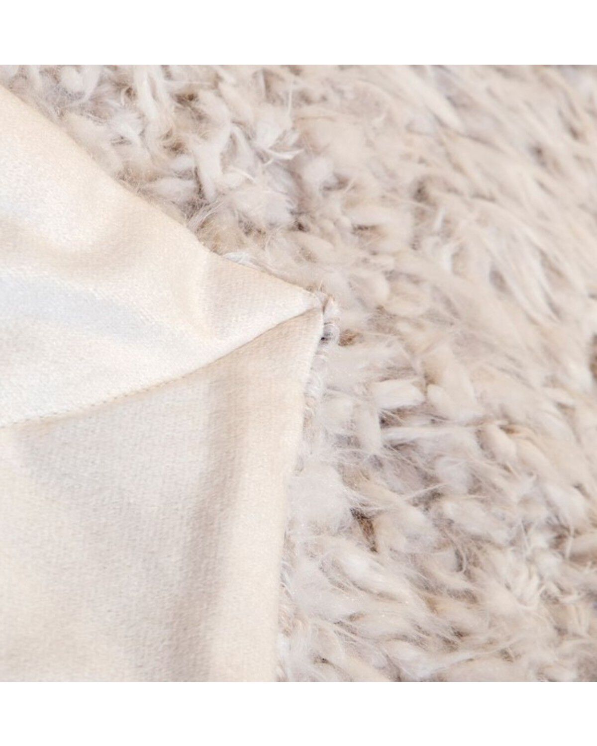 Carstens Home Off-White Shaggy Plush Faux Fur Throw Blanket