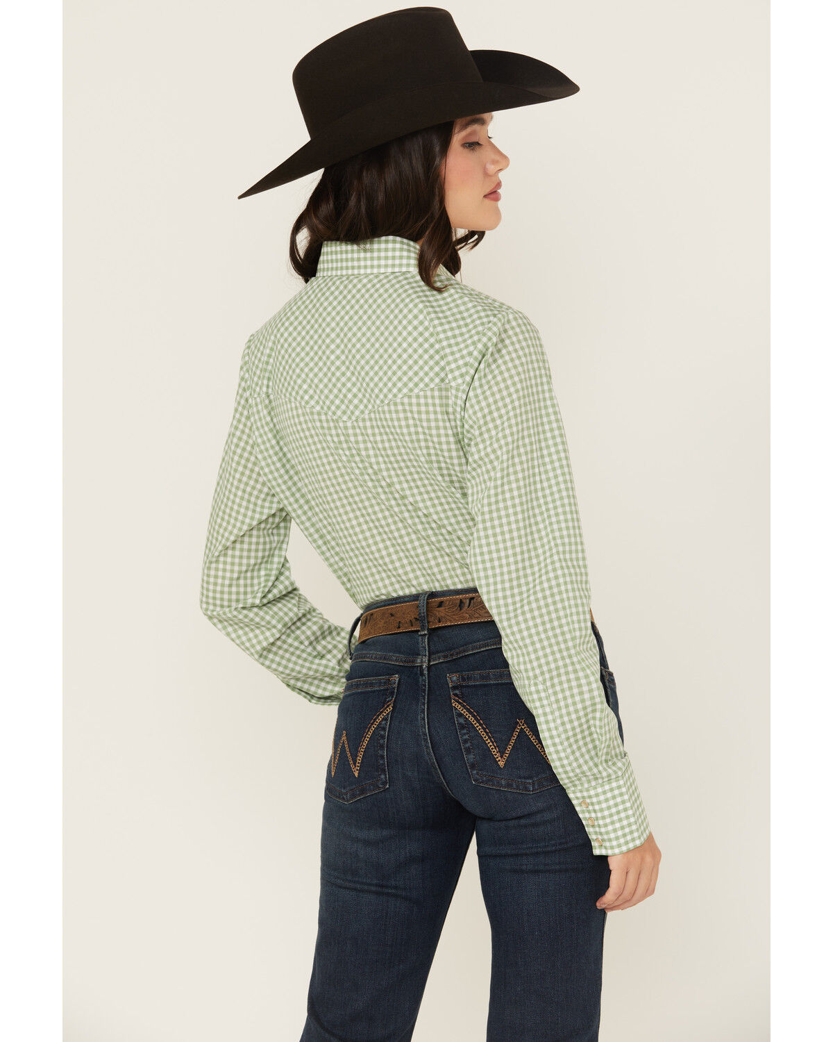 Cowboygirl by Jenna Paulette Women's Gingham Print Long Sleeve Pearl Snap Western Shirt