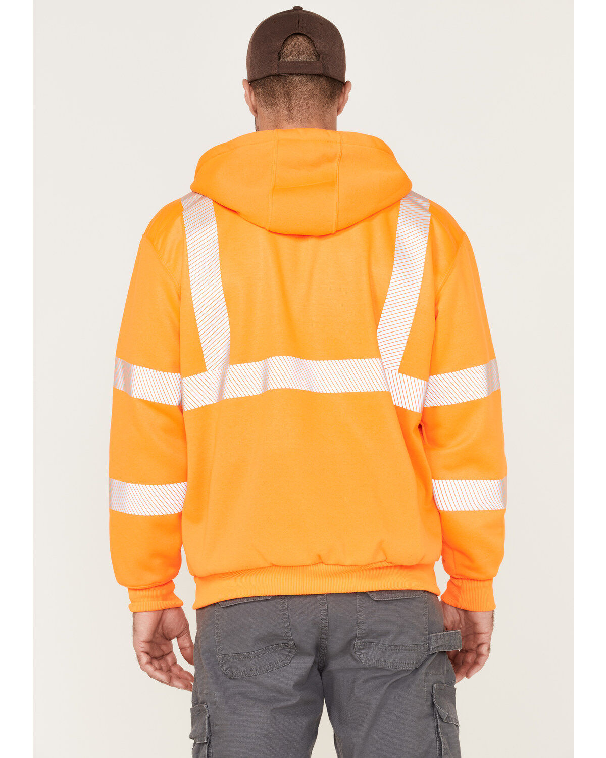 Carhartt Men's Hi-Vis Brite Orange Loose Fit Thermal Full-Zip Hooded Work Sweatshirt