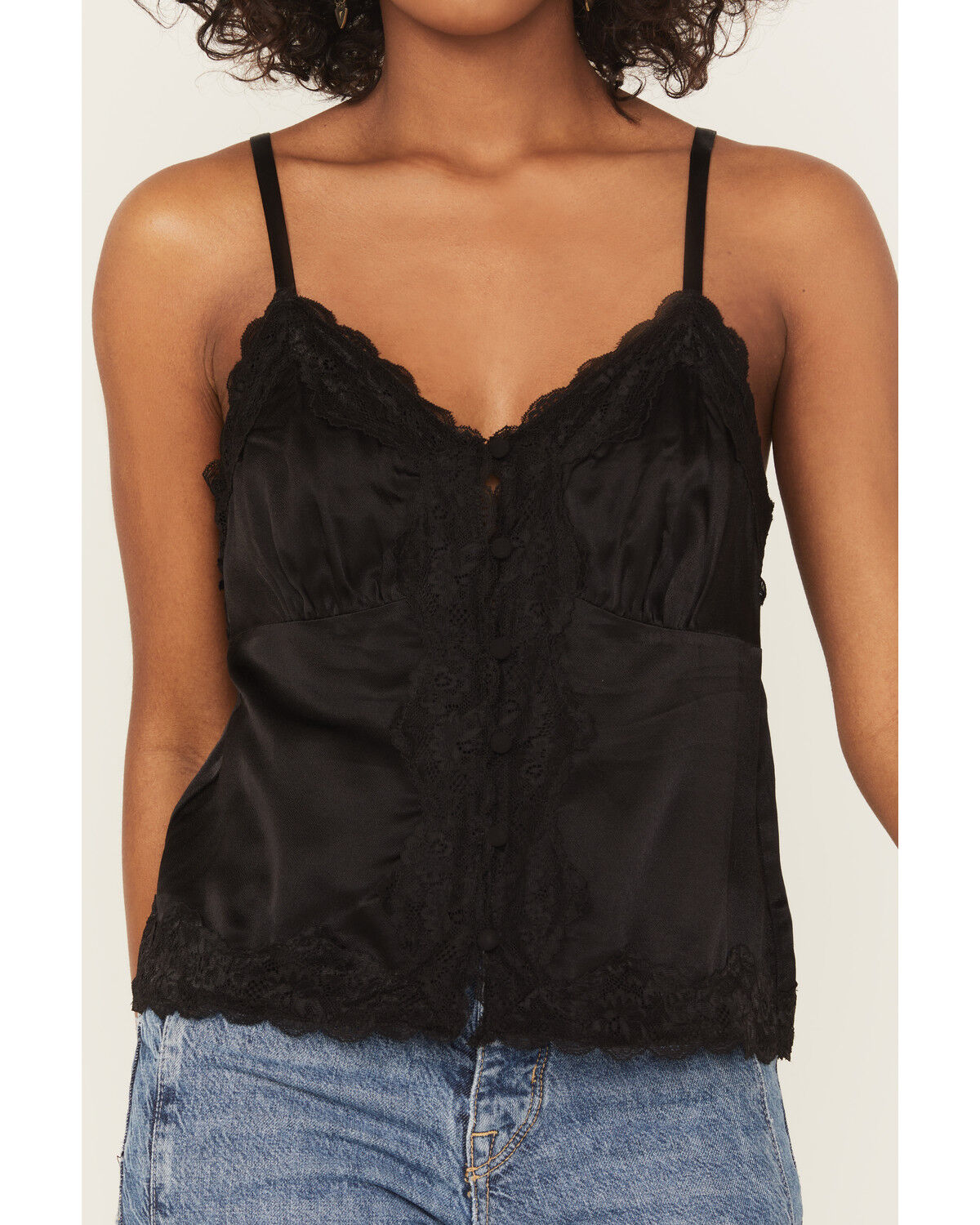 Shyanne Women's Lace Trim Satin Cami