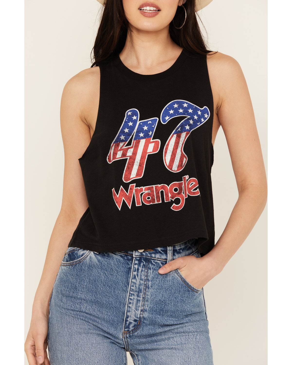 Wrangler Women's 47 Americana Festival Cropped Graphic Tank