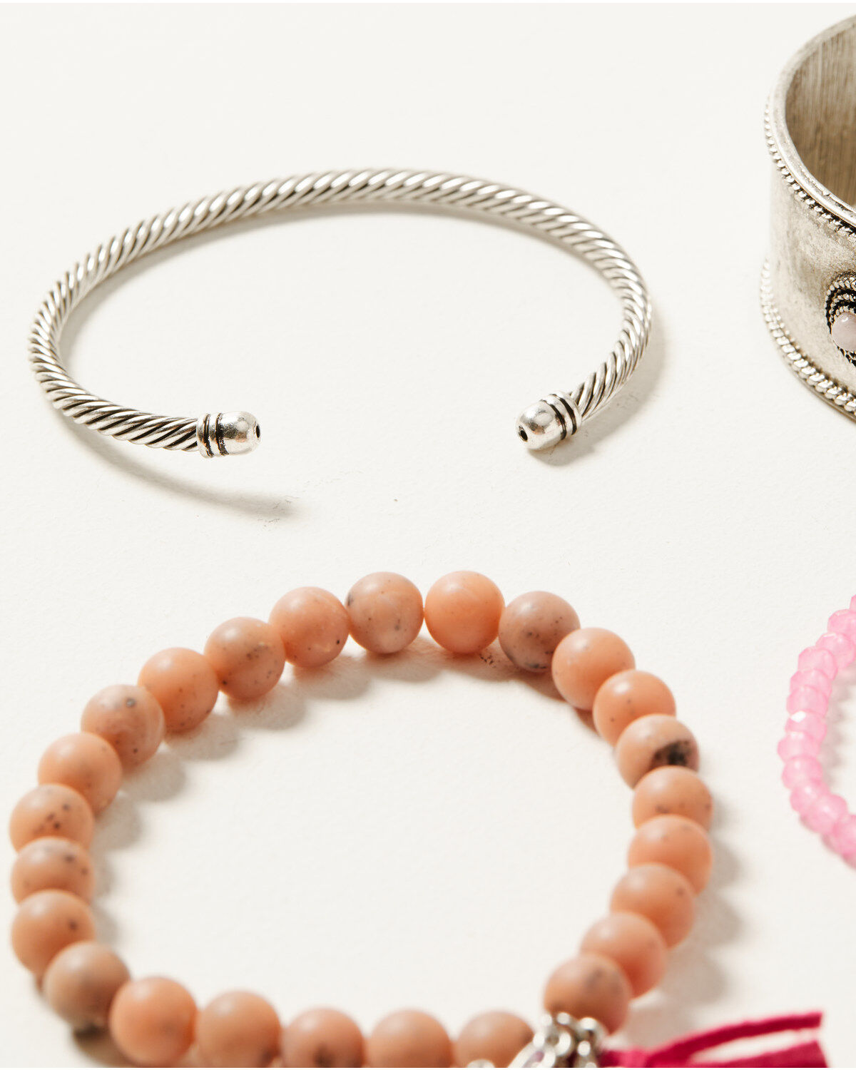 Shyanne Women's Mixed Bead Cactus & Cuff Bracelet Set - 4-Piece