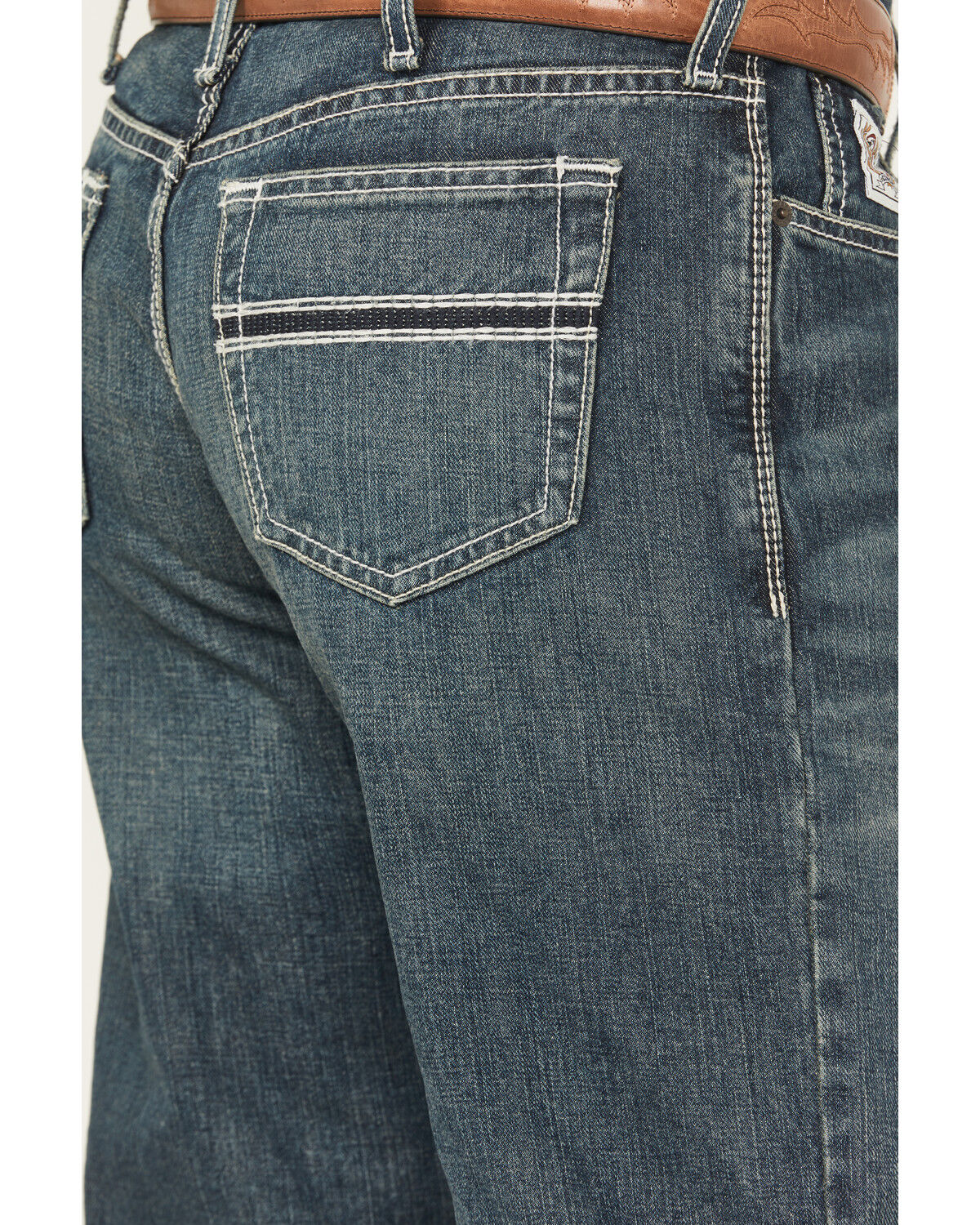 Cinch White Label Relaxed Fit Mid Rise Jeans Dark Stonewash