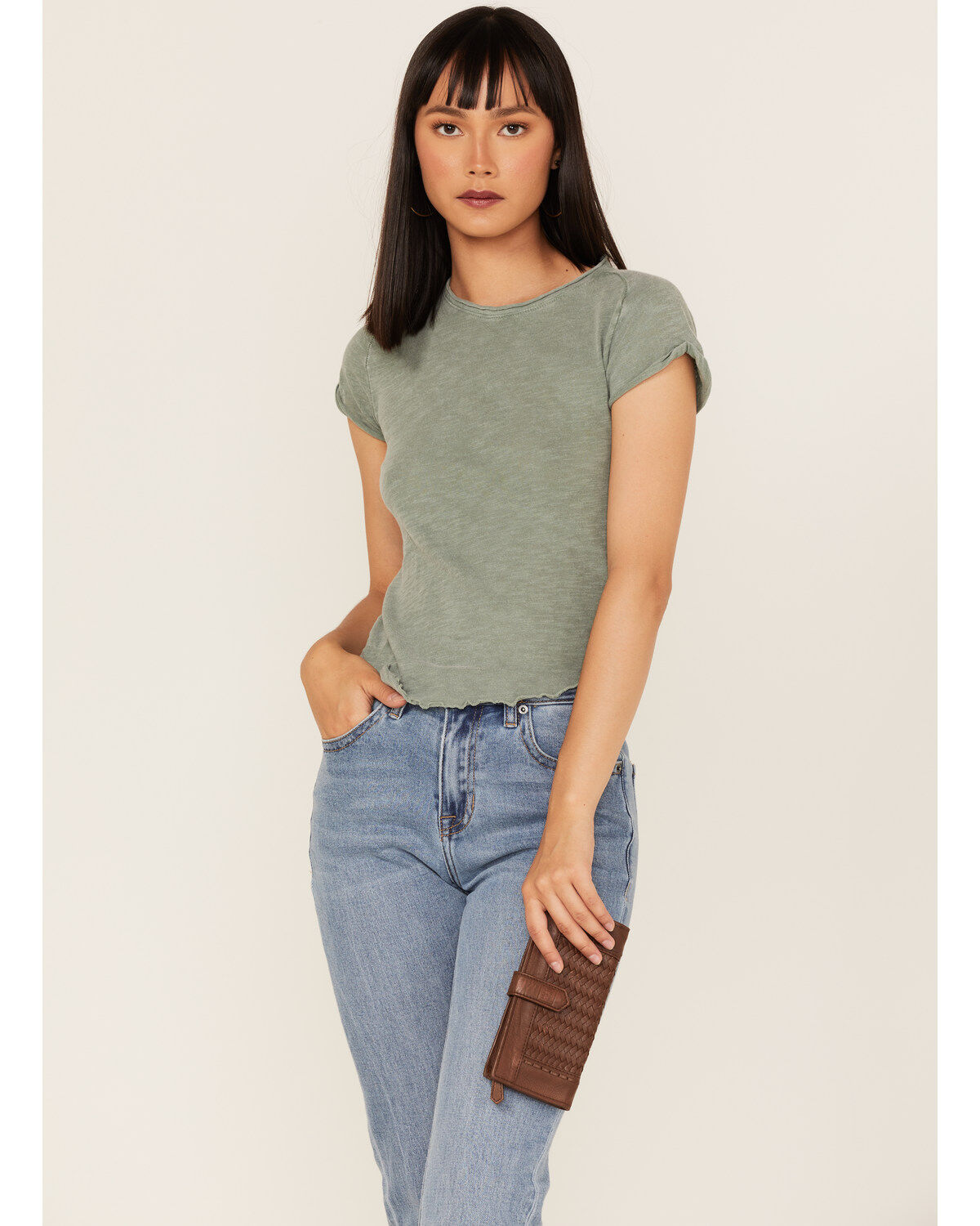 Cleo + Wolf Women's Basketweave Leather Wallet