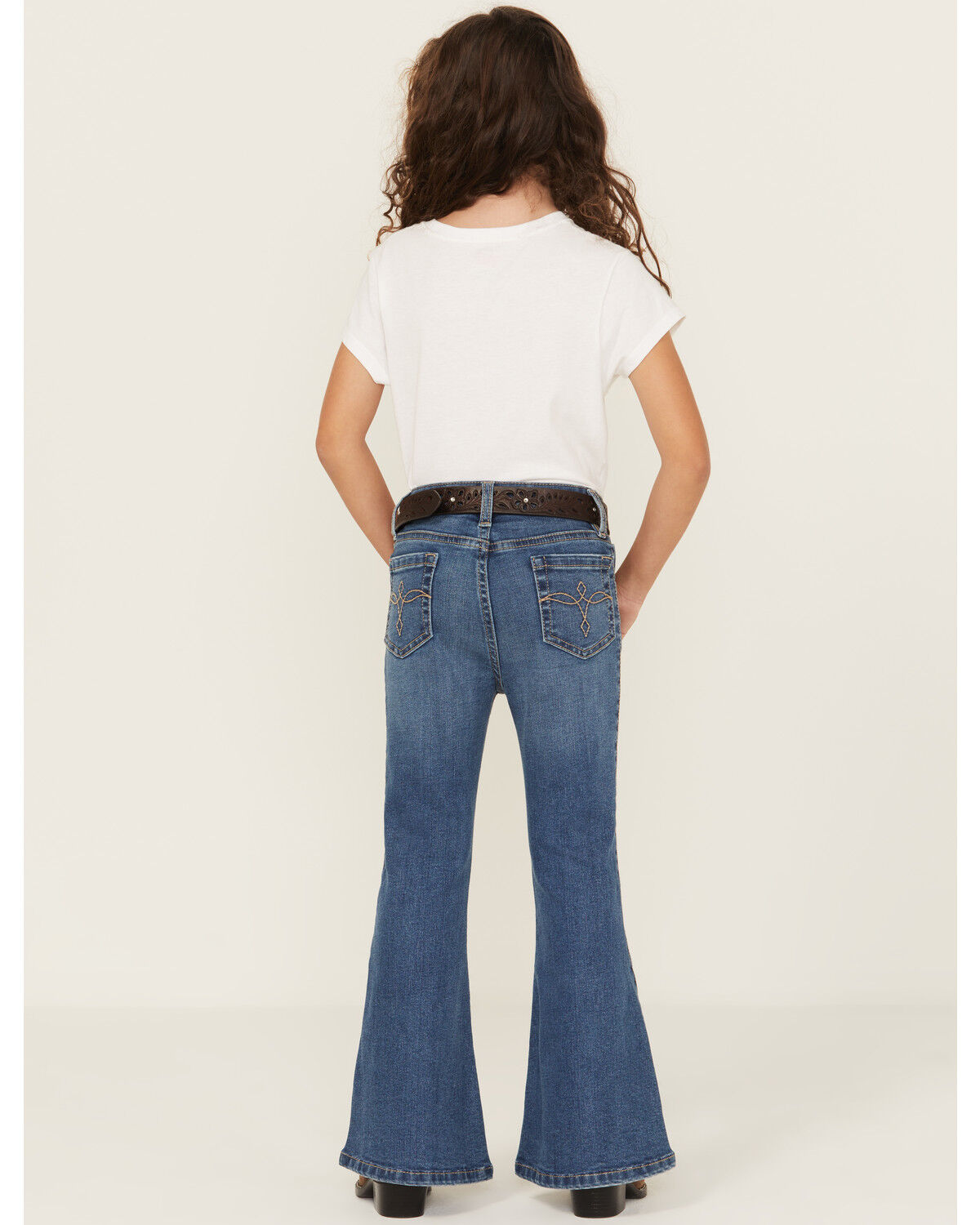 Shyanne Little Girls' Cimarron Twisted Side Seam Flare Stretch Denim Jeans