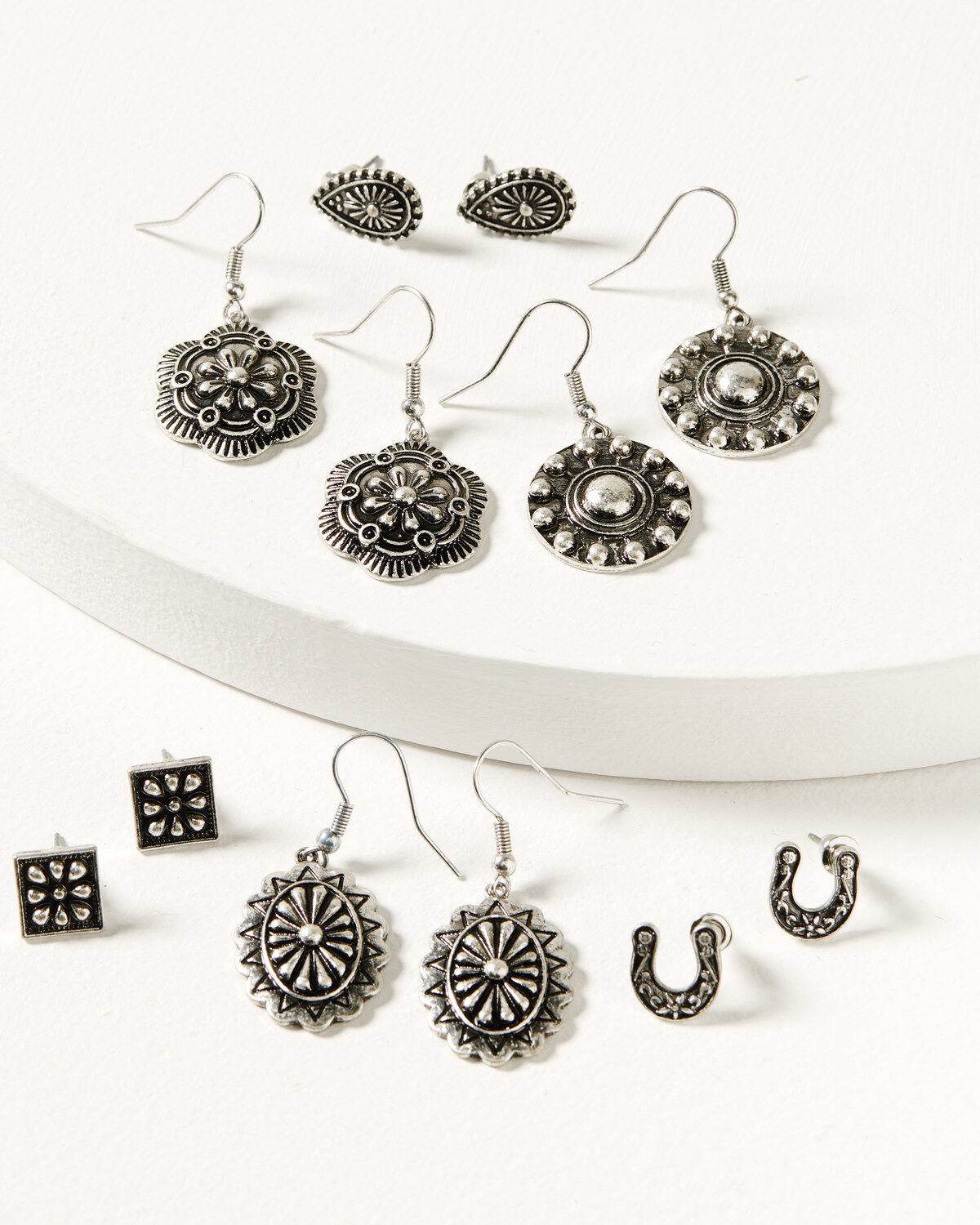 Shyanne Women's Luna Bella Silver Concho Earring Set - 6 Piece