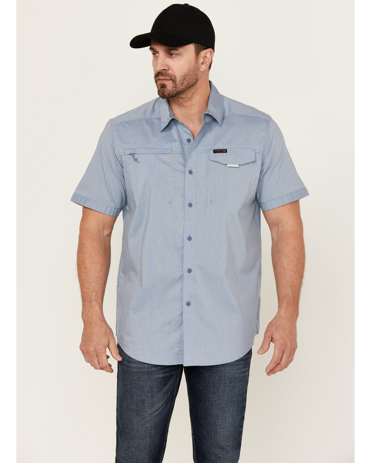 ATG by Wrangler Men's Solid Short Sleeve Button-Down Performance Western Shirt