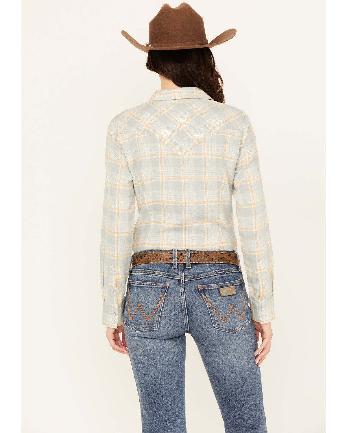 Wrangler Retro Women's Boot Barn Exclusive Plaid Print Long Sleeve Pearl Snap Western Shirt