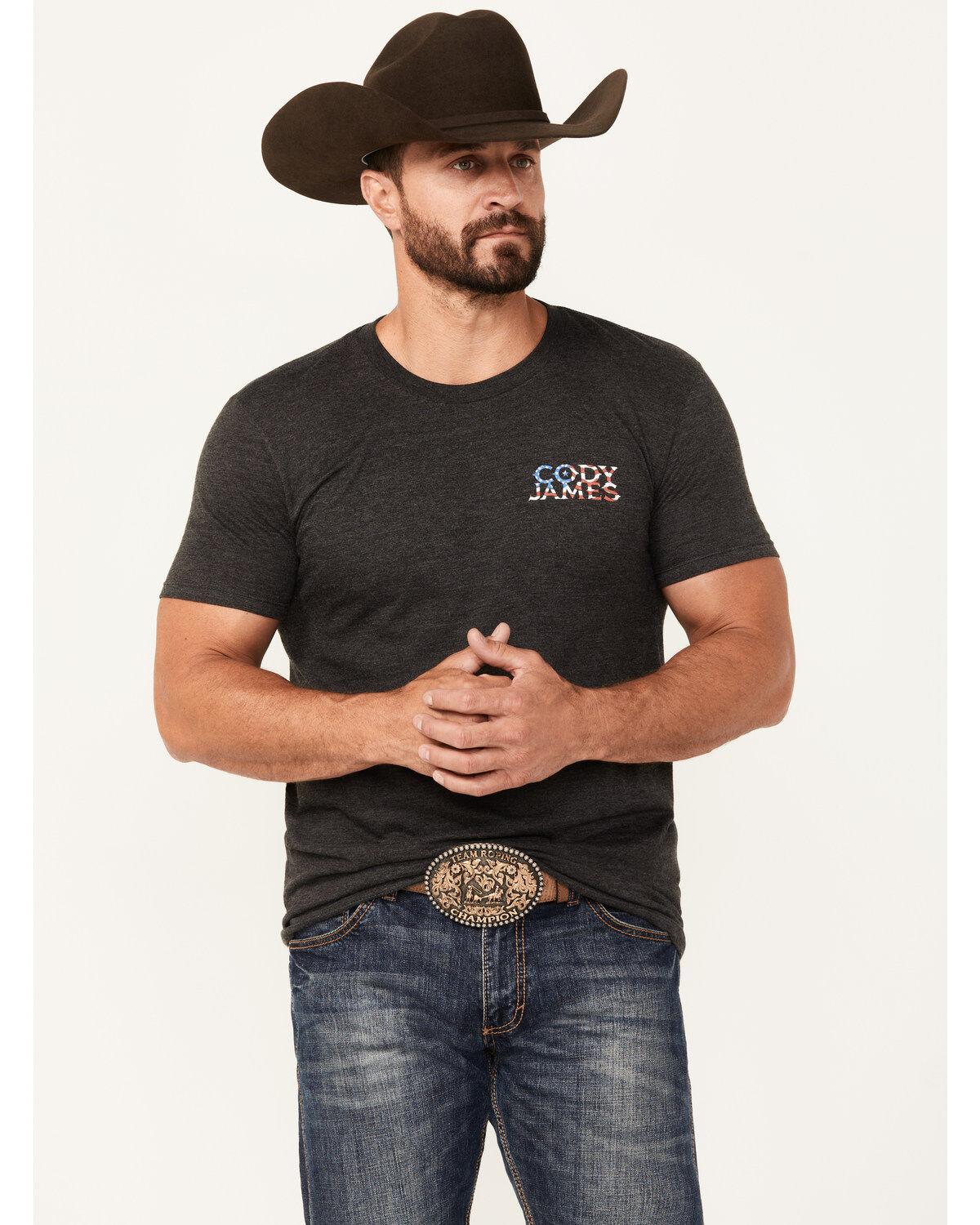 Cody James Men's Bull Skull Scratch Short Sleeve Graphic T-Shirt