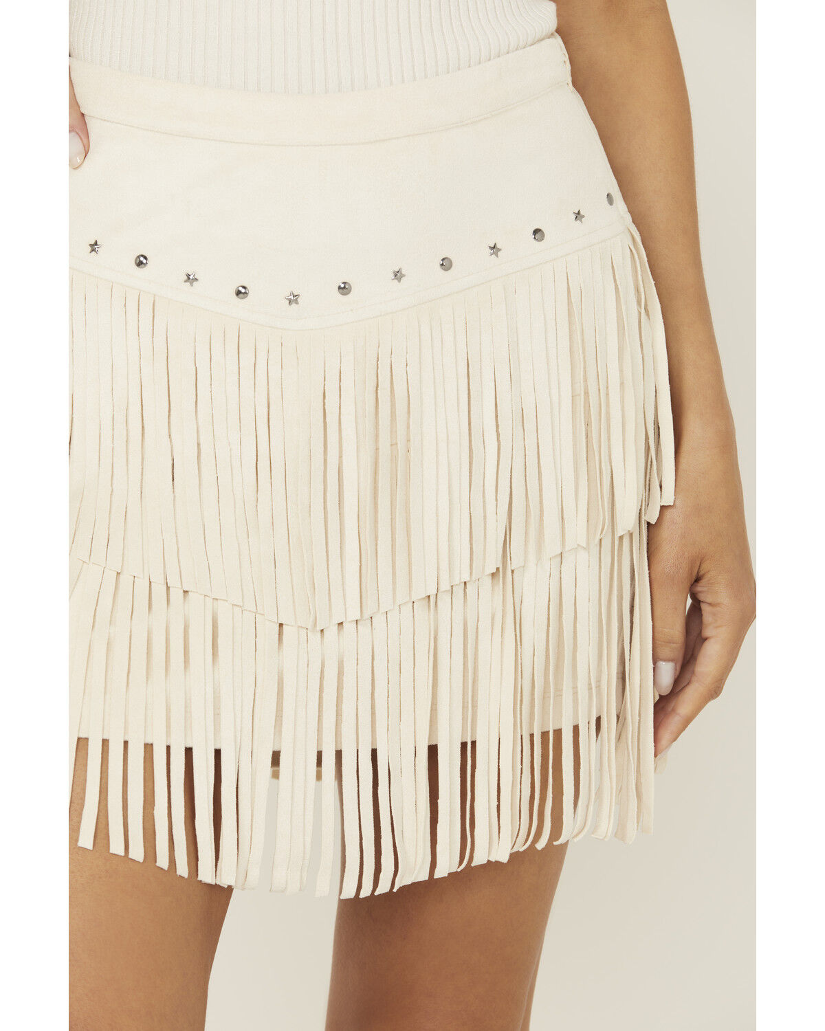 Rock & Roll Denim Women's Fringe Studded Skirt
