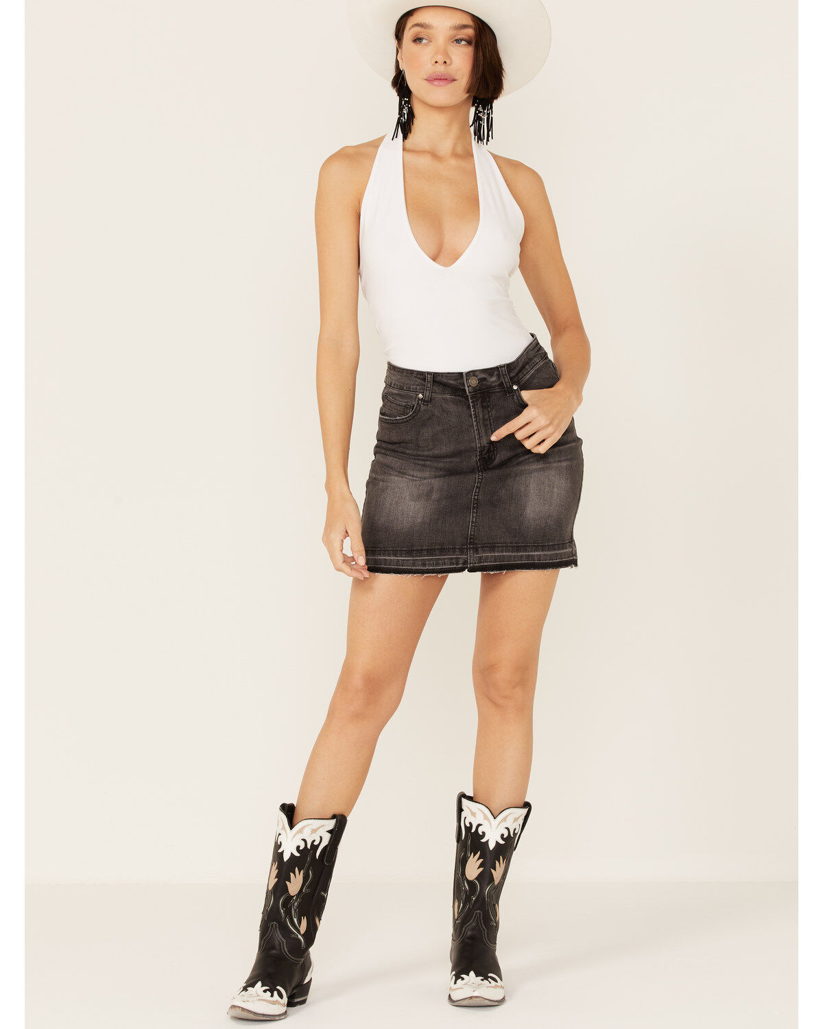 Wishlist Women's Released Hem Denim Mini Skirt
