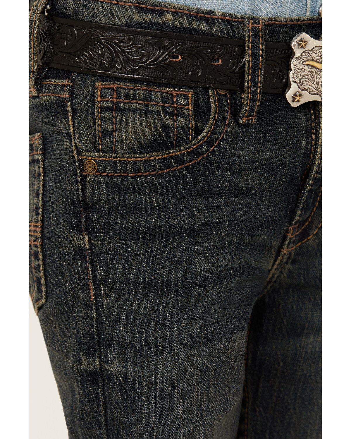 Cody James Little Boys' Barn Sour Dark Wash Slim Stretch Straight Jeans