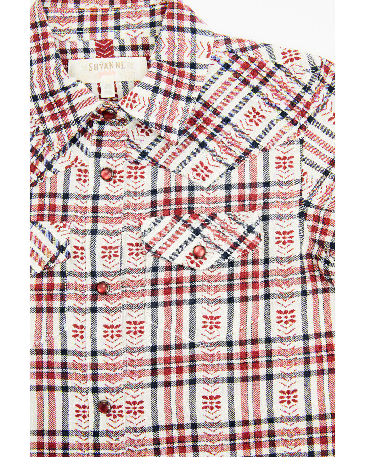 Shyanne Toddler Girls' Plaid Print Short Sleeve Pearl Snap Western Shirt