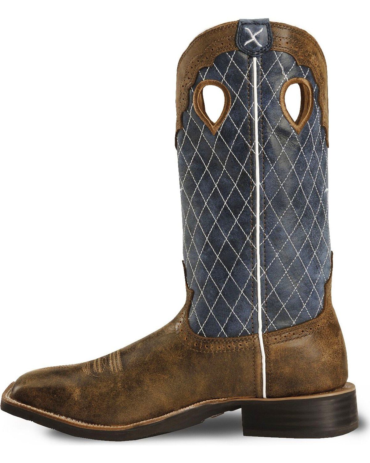 Twisted X Men's Distressed Ruff Stock Western Boots - Broad Square Toe