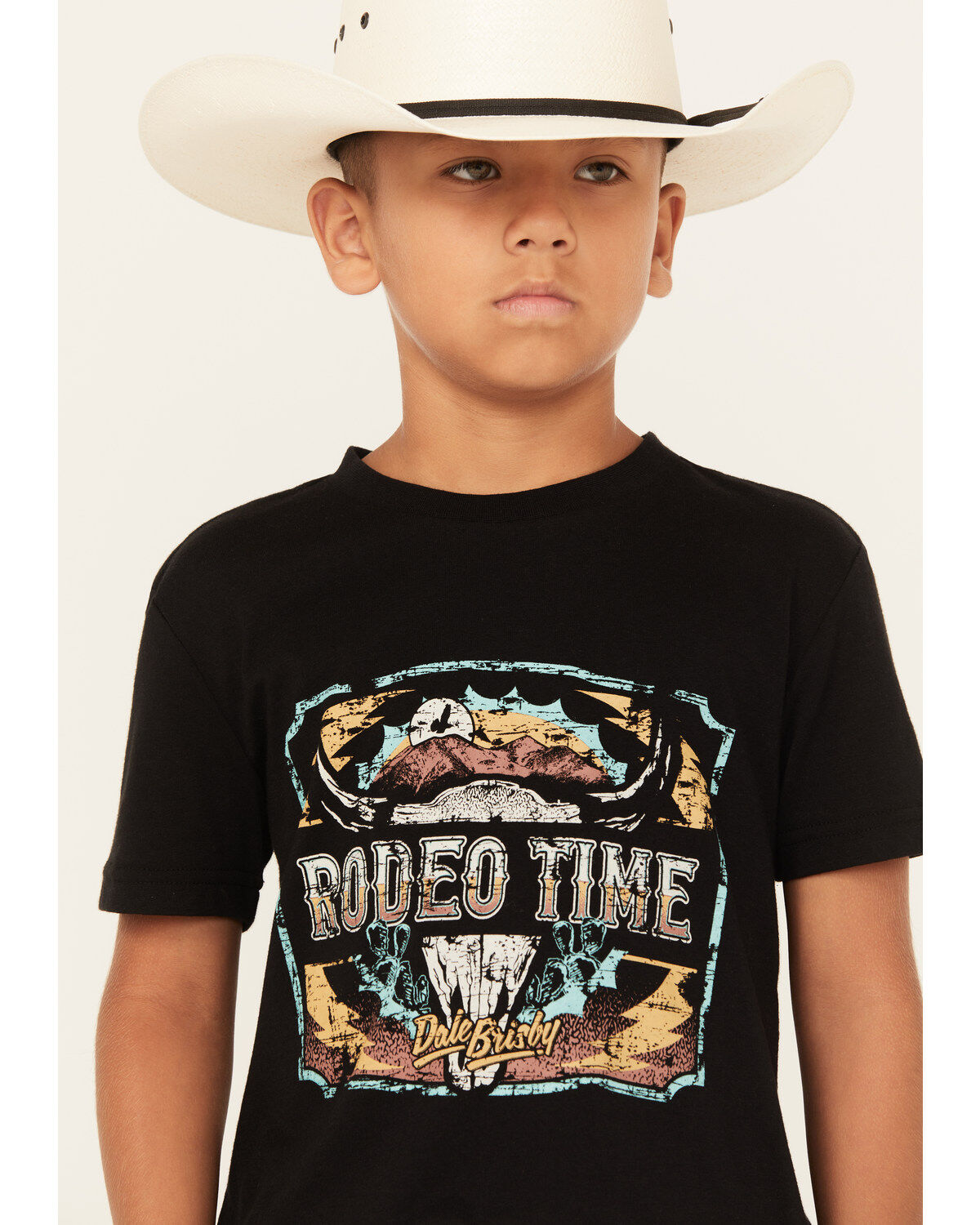 Rock & Roll Denim Boys' Dale Brisby Rodeo Time Short Sleeve Graphic T-Shirt
