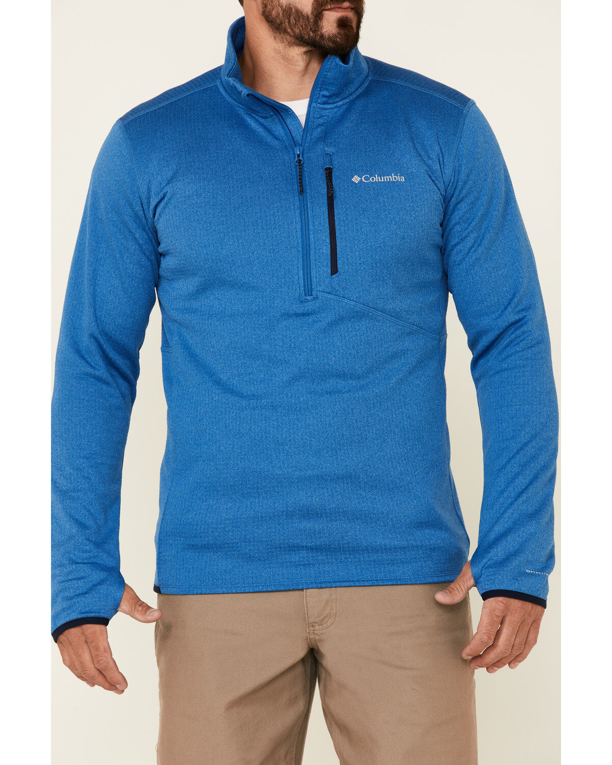 Columbia Men's Heather Indigo Park View 1/2 Zip Fleece Pullover