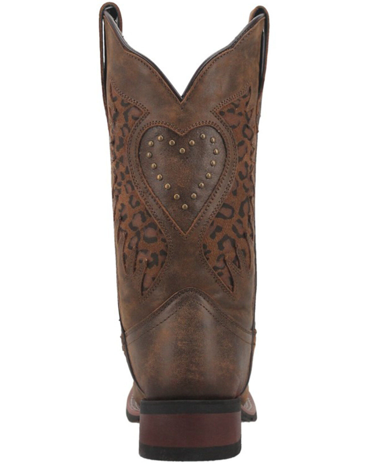Laredo Women's Stella Leopard Print Inlay Studded Western Performance Boots - Square Toe