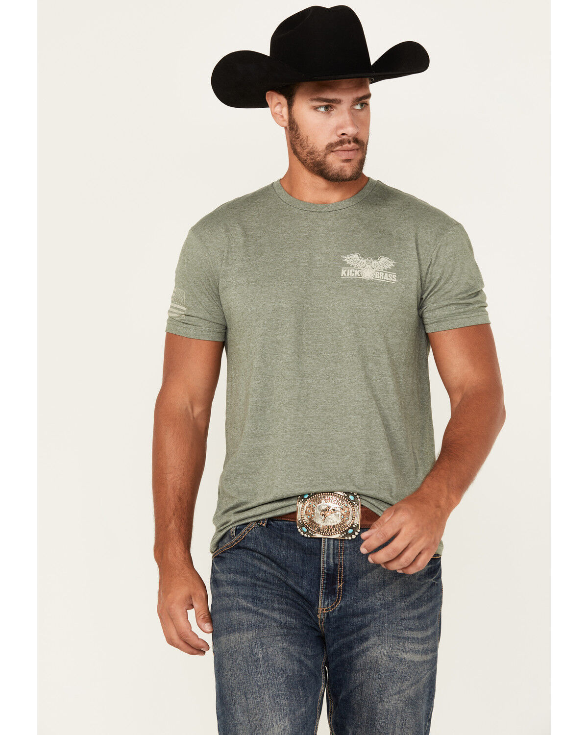 Kick Brass Men's For God and Country Short Sleeve Graphic T-Shirt