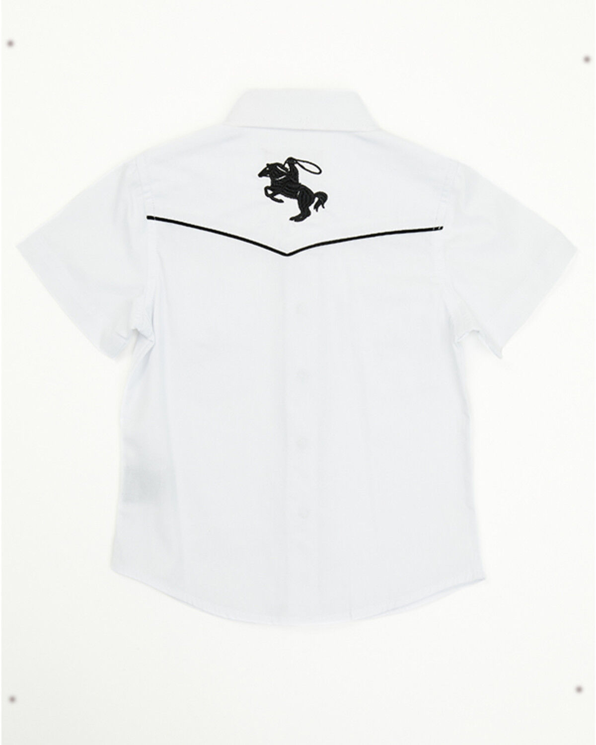 Rodeo Clothing Boys' Roping Horse Embroidered Short Sleeve Snap Western Shirt