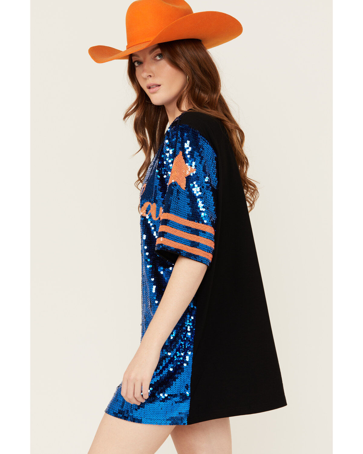 Why Dress Women's Game Day Sequins Oversized Tee